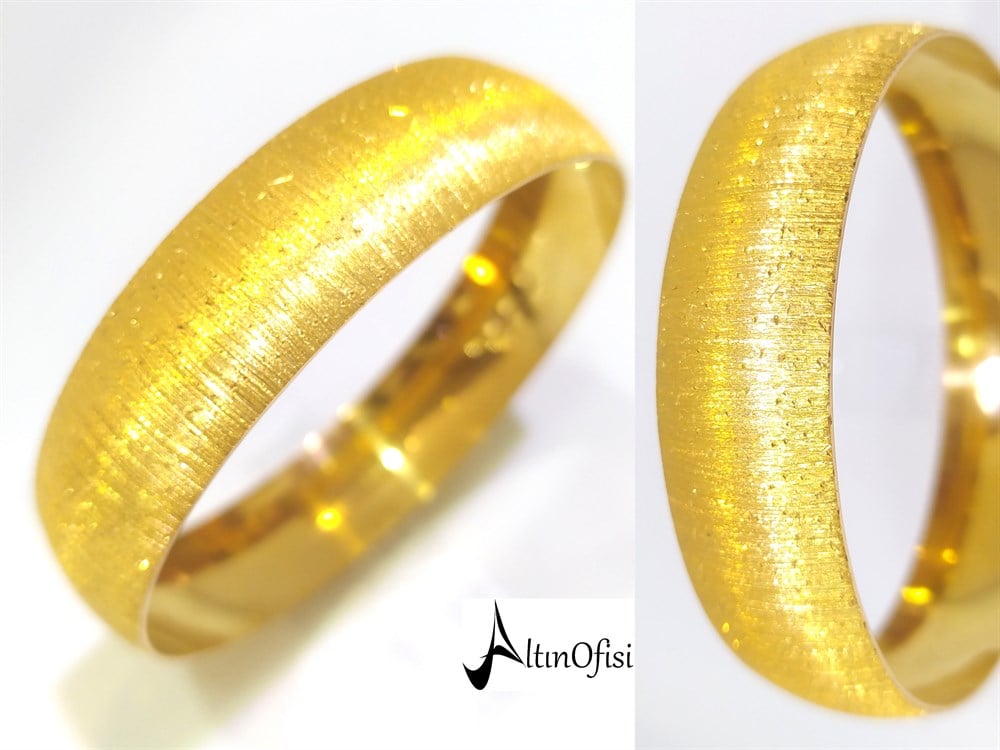 30.00gr  işçiliksiz Zımparalı 1.5cm Ray Bilezik 22 Ayar Altın