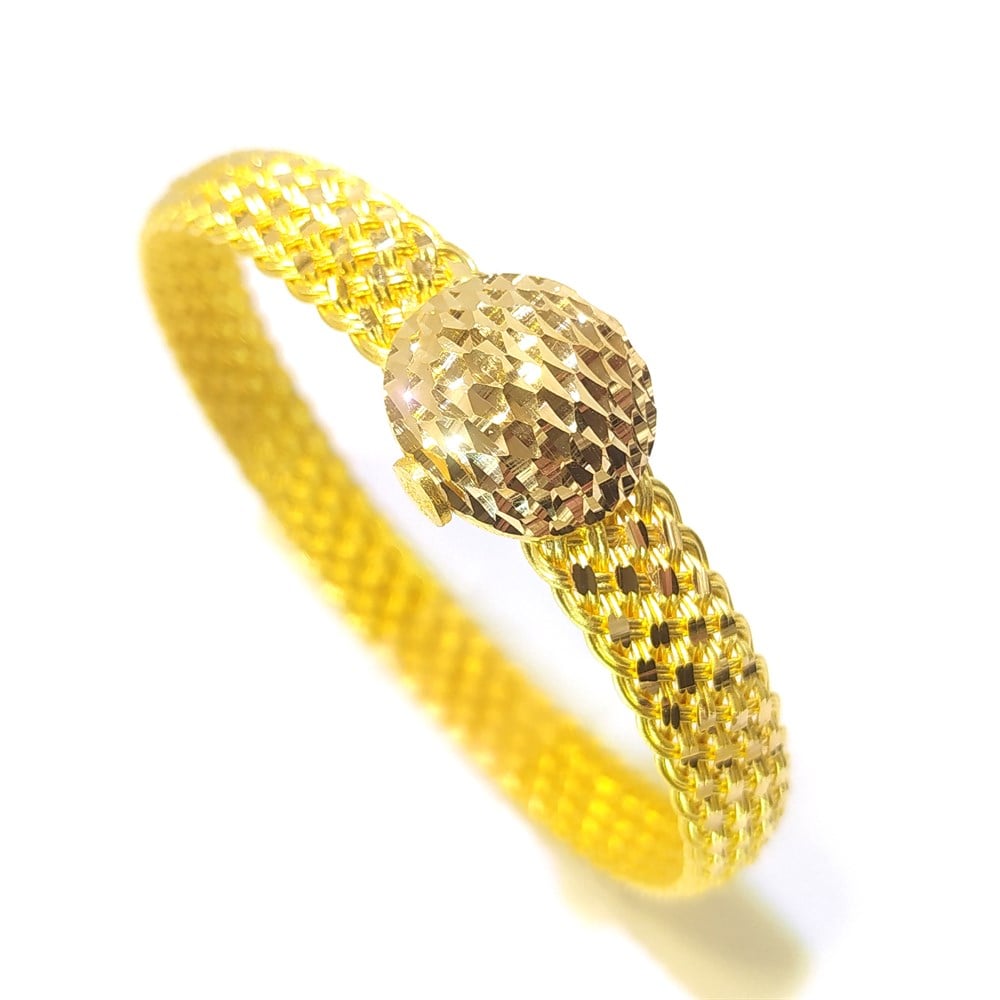 30gr İşçiliksiz Kilitli Sepet Hasır Bilezik 22 Ayar Altın