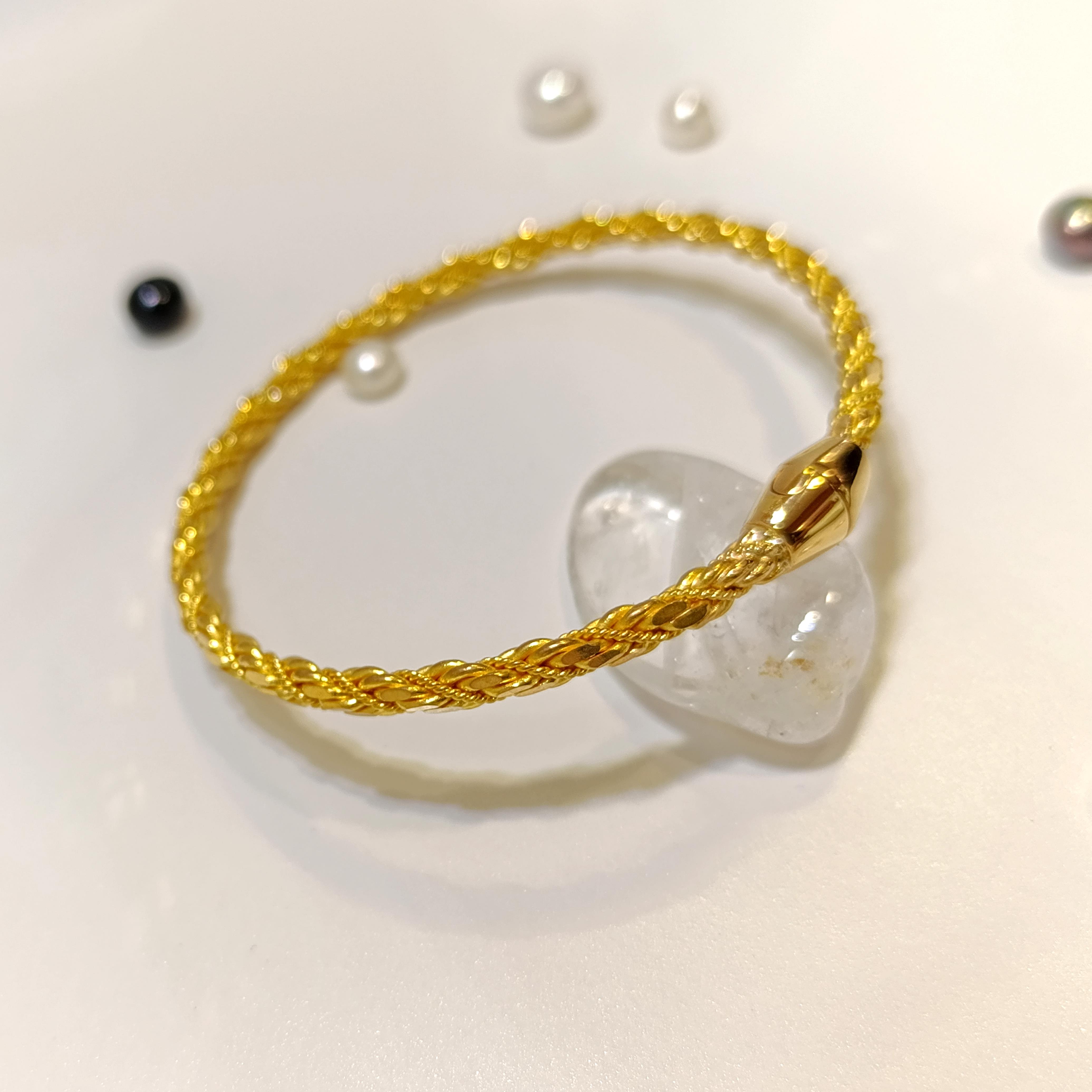 30gr İşçiliksiz Kilitli Hint Burması Bilezik 22 Ayar Altın Yatırım ve Tasarruf 