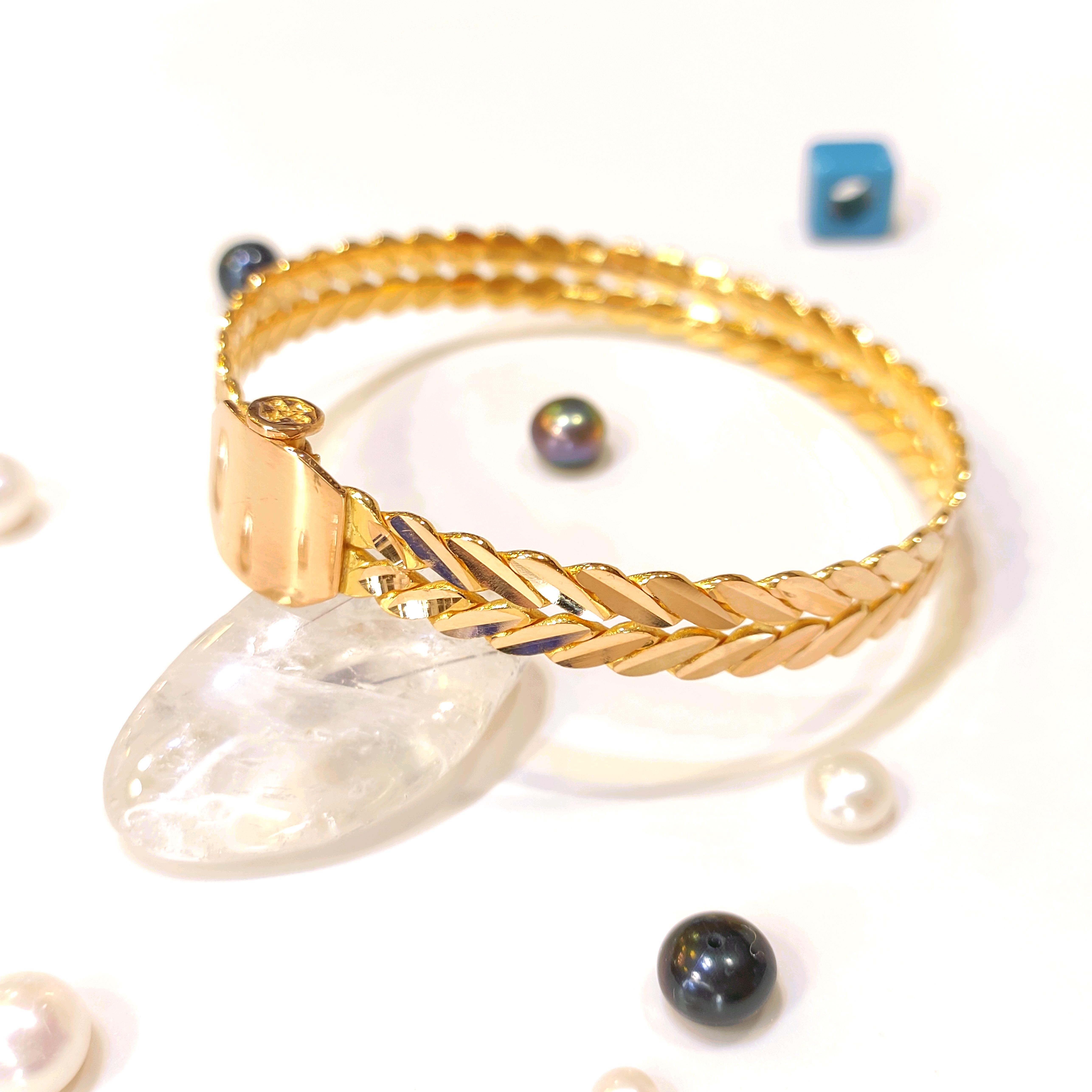 30gr Kilitli Başak İşçiliksiz Bilezik 22 Ayar Altın  Yatırım ve Tasarruf İçin