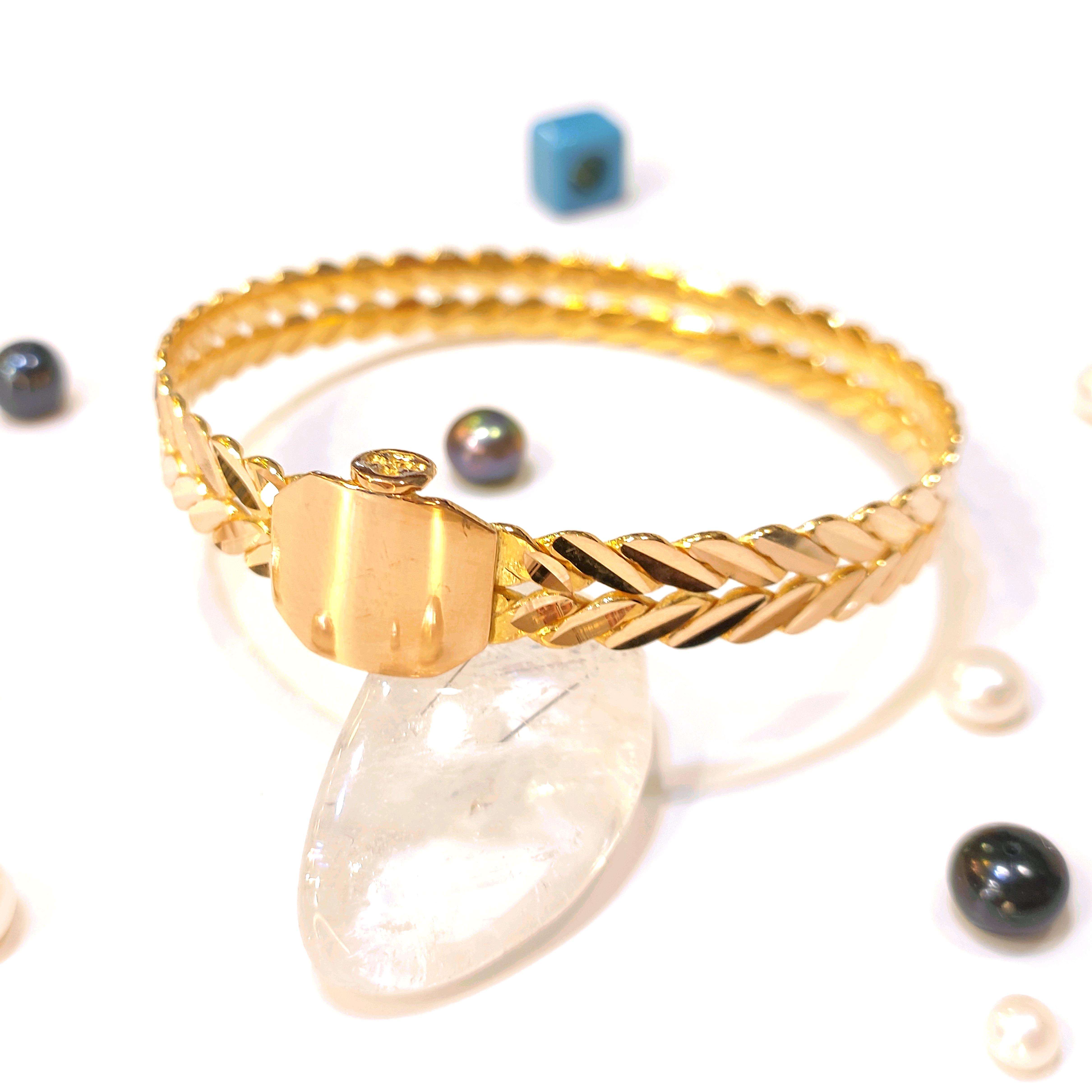 30gr Kilitli Başak İşçiliksiz Bilezik 22 Ayar Altın  Yatırım ve Tasarruf İçin