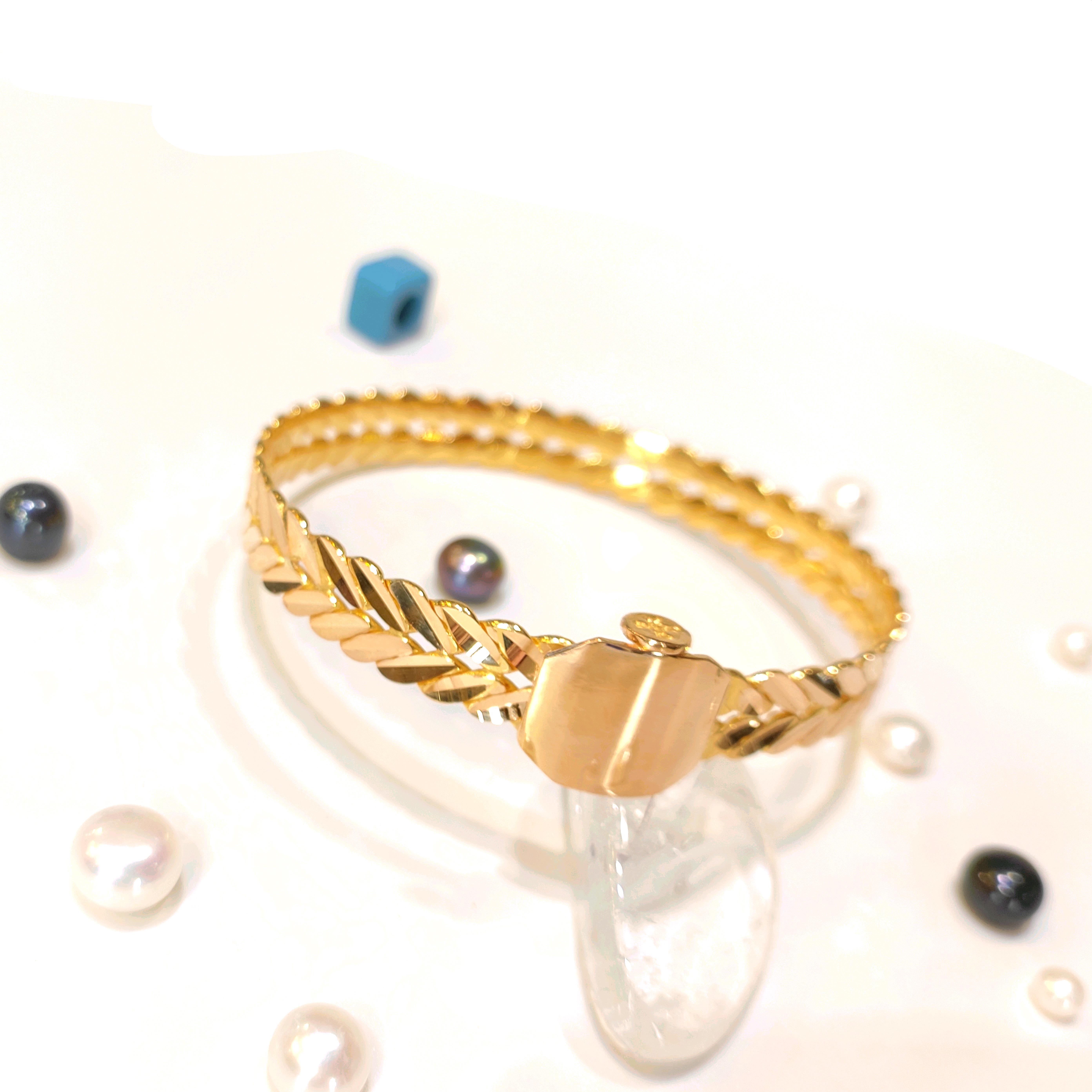 30gr Kilitli Başak İşçiliksiz Bilezik 22 Ayar Altın  Yatırım ve Tasarruf İçin