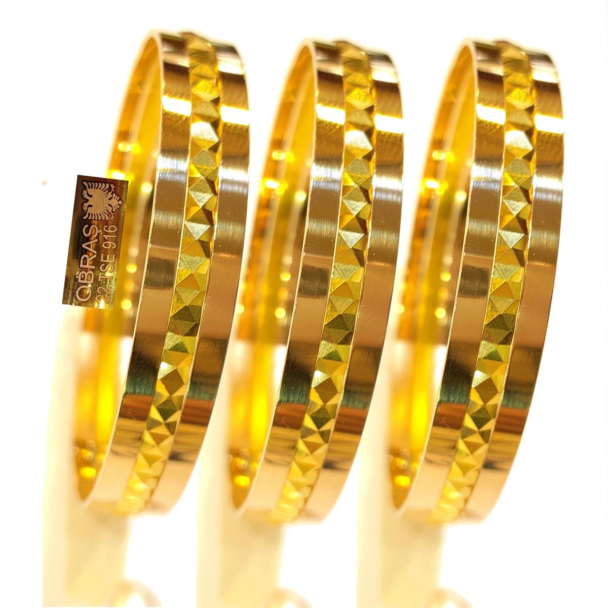 30r işçiliksiz Raylı Piramit Bilezik 22 Ayar Altın Yatırım ve Tasarruf İçin