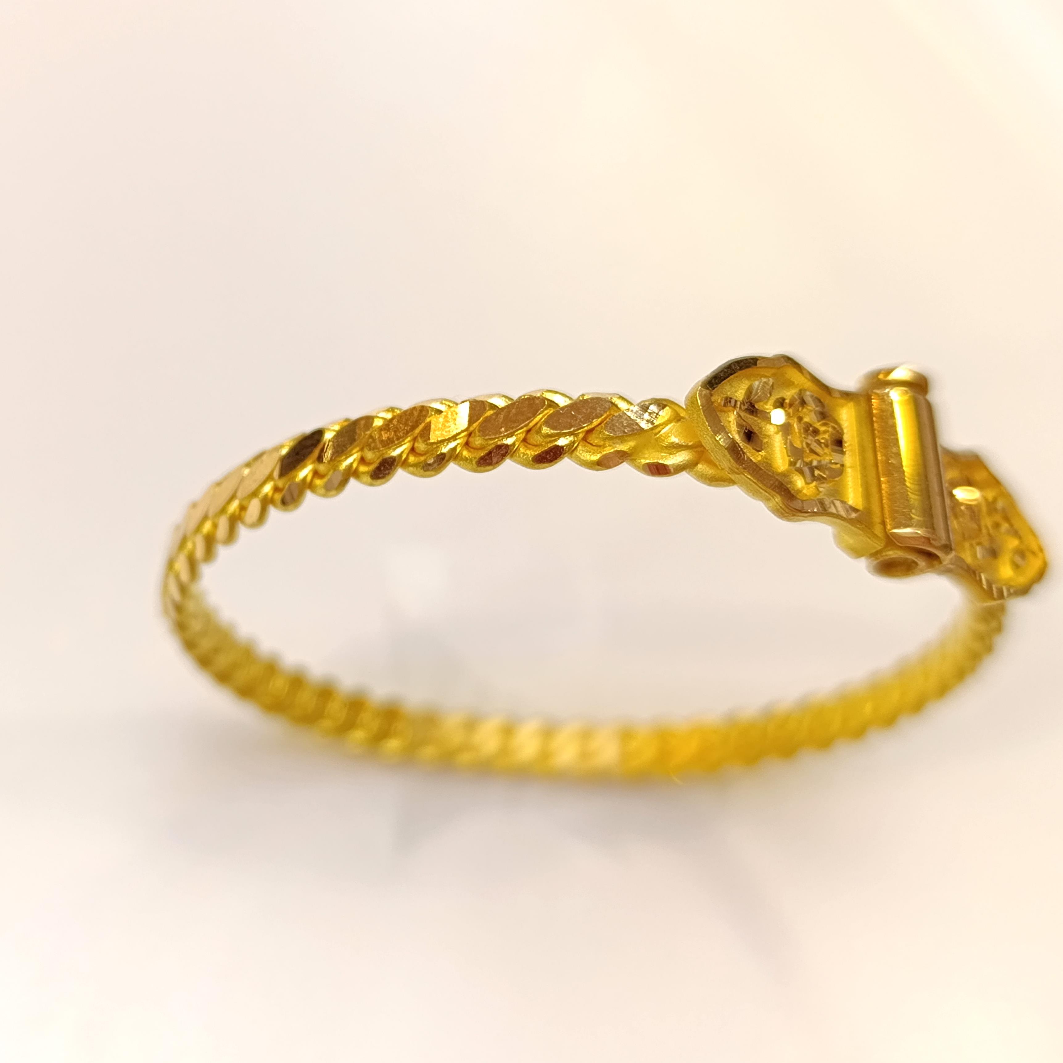 35gr İşçiliksiz Kelebek Kilitli Mersin  Bilezik 22 Ayar Altın Yatırım ve Tasarruf İçin