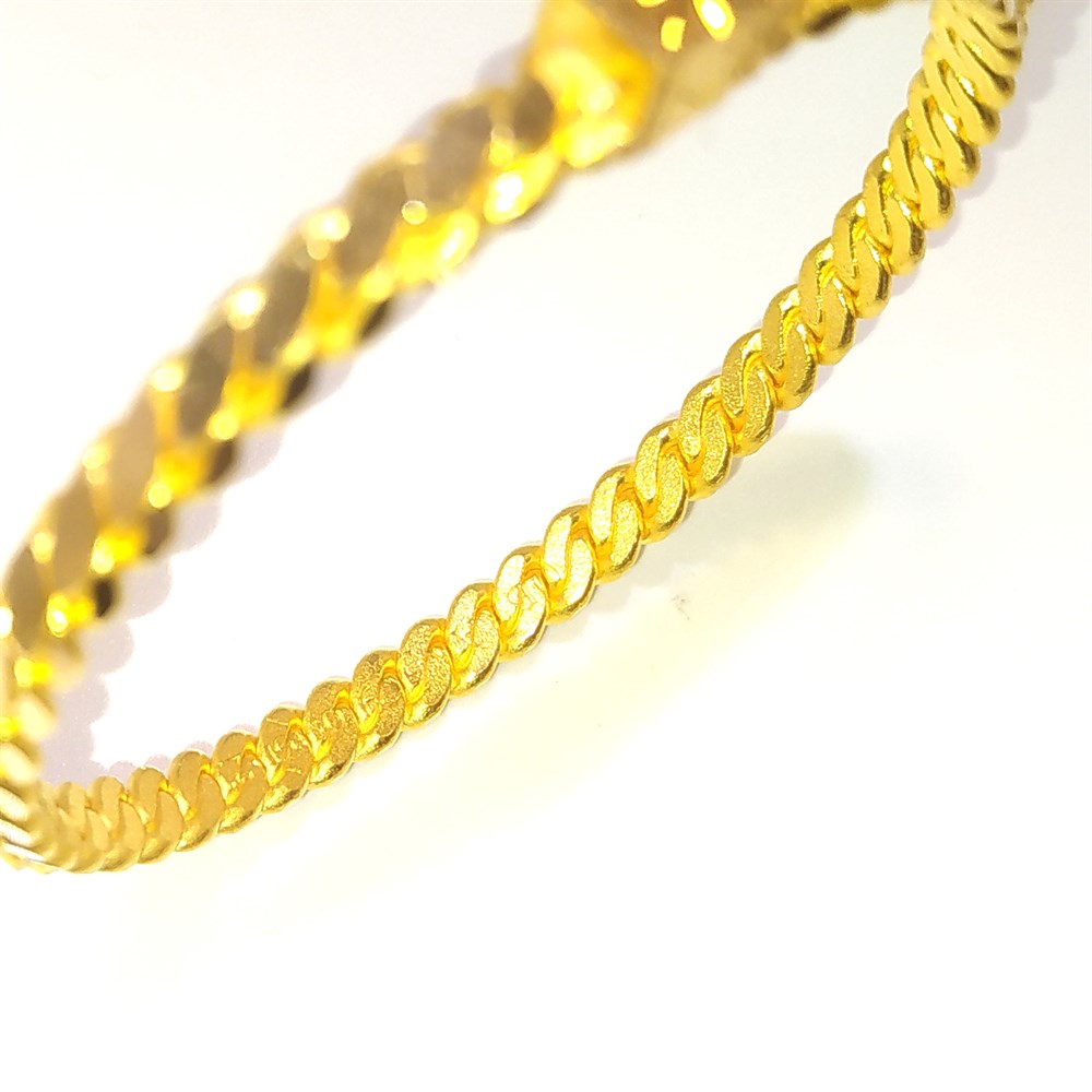 45gr İşçiliksiz Kilitli Dik Mersin  burma Bilezik 22 Ayar Altın