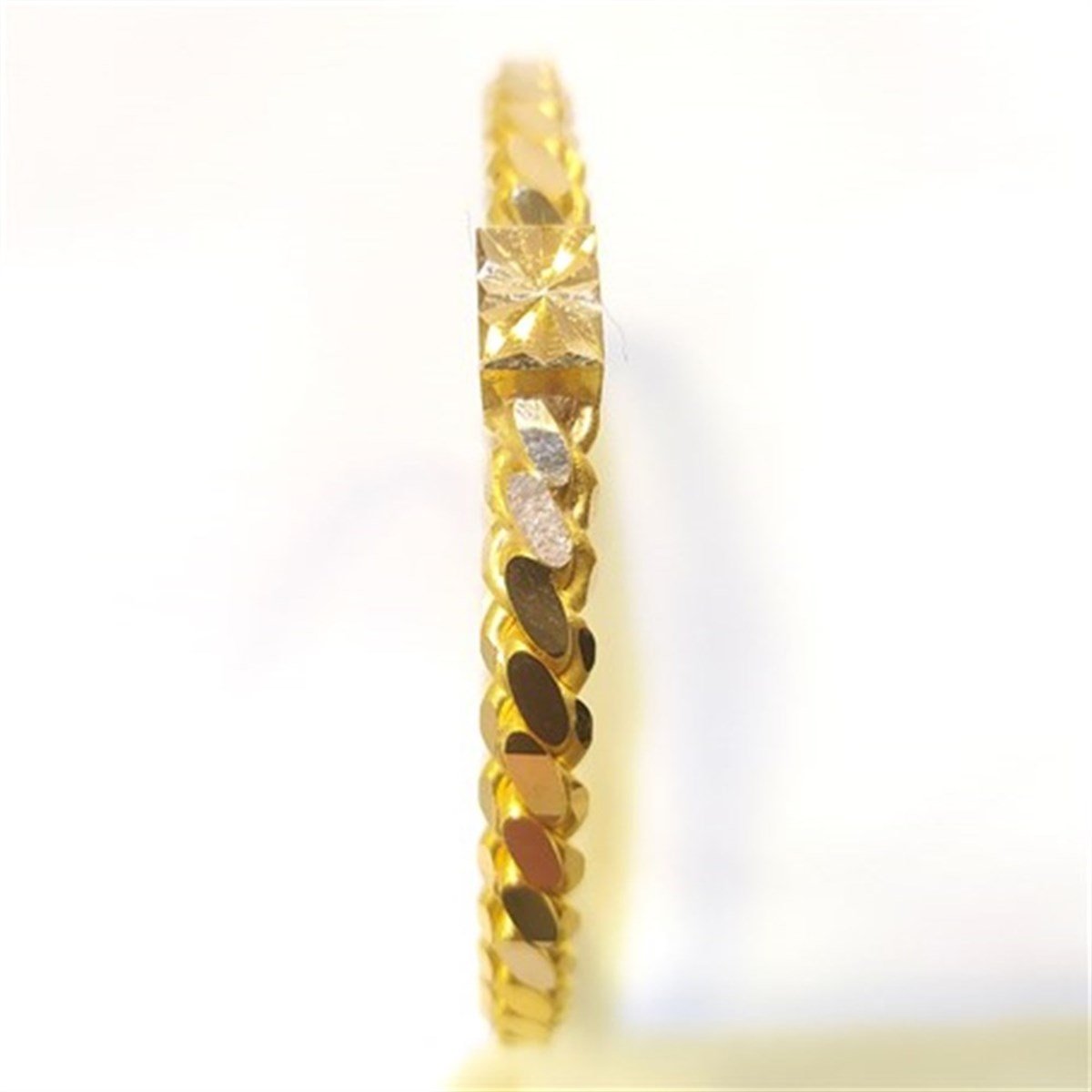 45gr İşçiliksiz Kilitli Dik Mersin  burma Bilezik 22 Ayar Altın