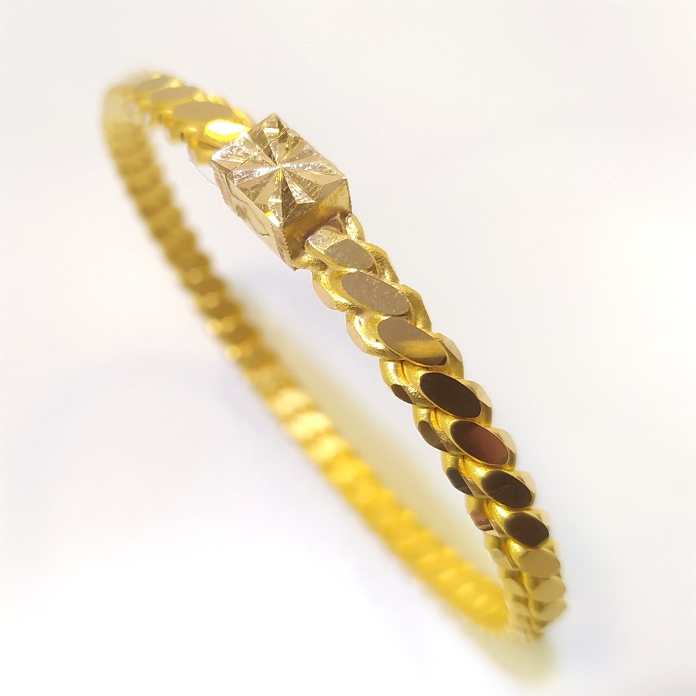 45gr İşçiliksiz Kilitli Dik Mersin  burma Bilezik 22 Ayar Altın