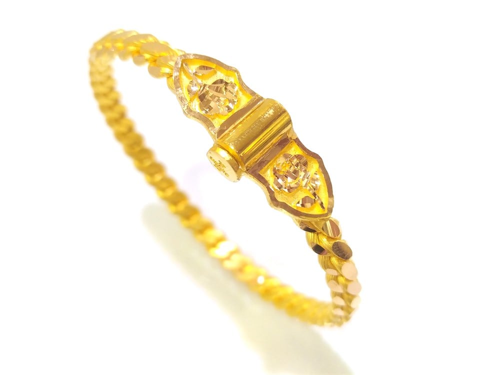 50,00 Gram Kelebek Kilitli Mersin İşçiliksiz Bilezik 22 Ayar Altın