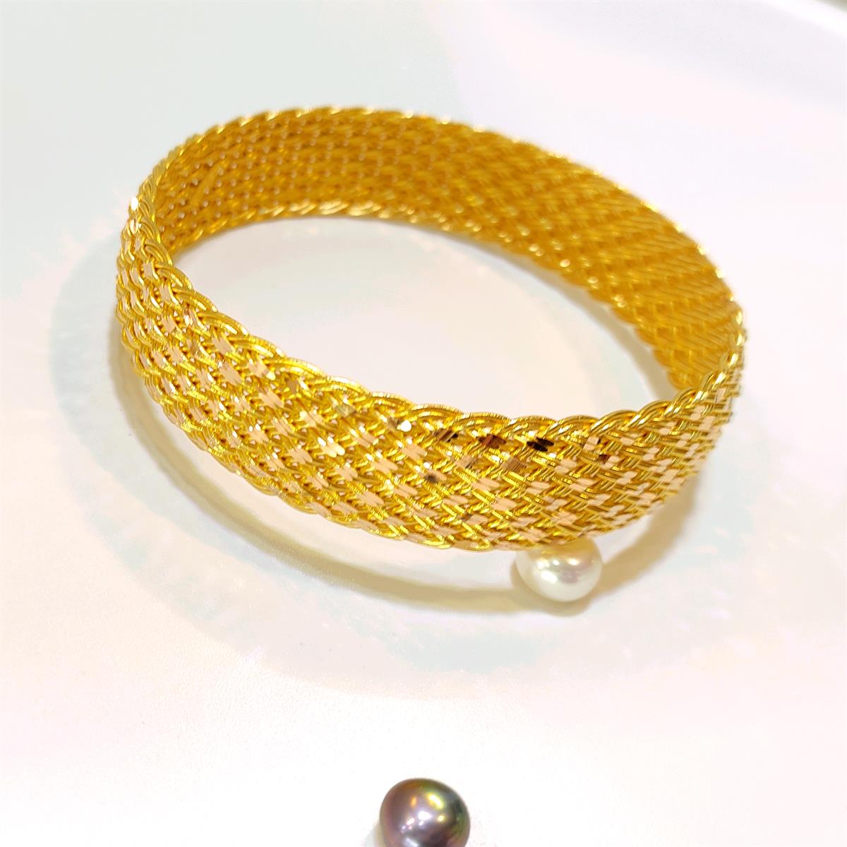 50gr İşçiliksiz Örgü Sepet Hasır Bilezik 22 Ayar Altın