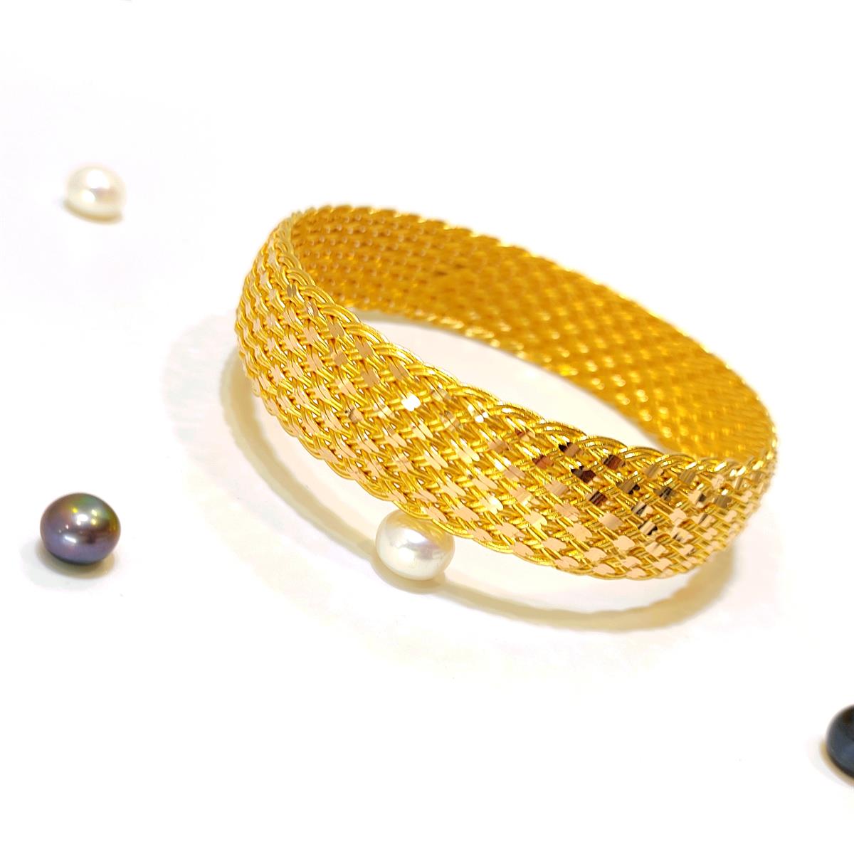 50gr İşçiliksiz Örgü Sepet Hasır Bilezik 22 Ayar Altın