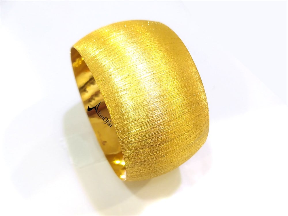 60.00gr  işçiliksiz Mega Zımparalı Bilezik 22 Ayar Altın