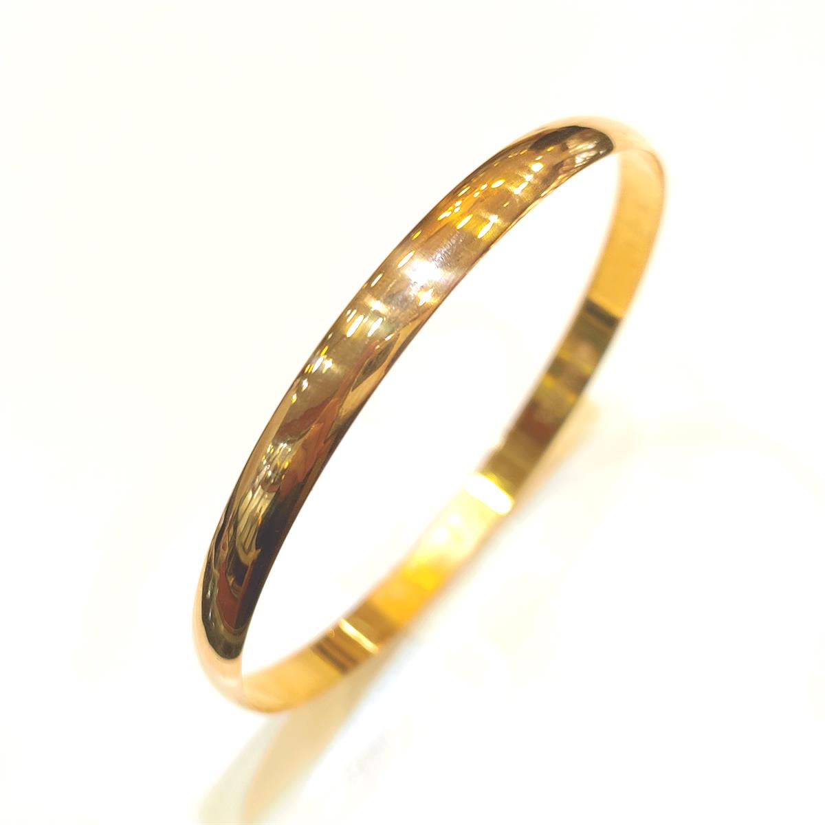 6mm 22,50gr İşçiliksiz Bombeli Düz Bilezik  22 Ayar Altın Yatırım ve Tasarruf İçin