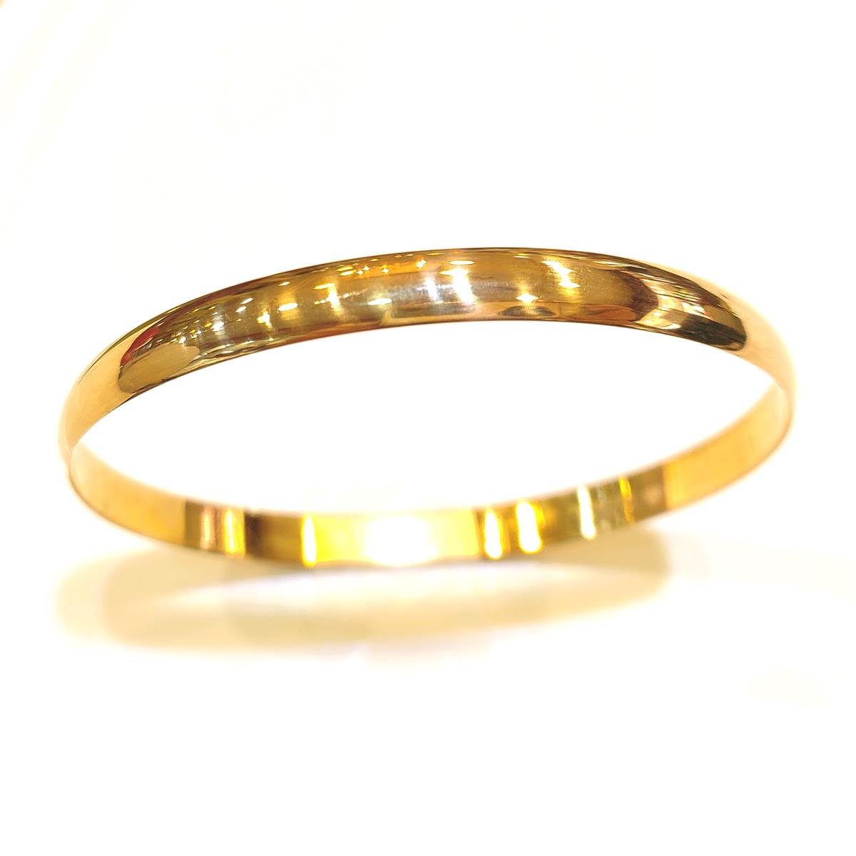 6mm 22,50gr İşçiliksiz Bombeli Düz Bilezik  22 Ayar Altın Yatırım ve Tasarruf İçin