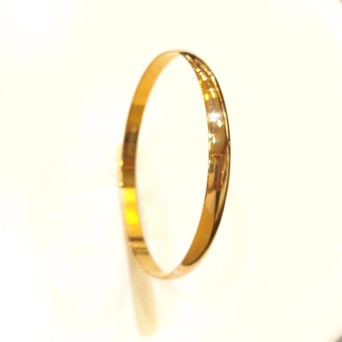 6mm 22,50gr İşçiliksiz Bombeli Düz Bilezik  22 Ayar Altın Yatırım ve Tasarruf İçin