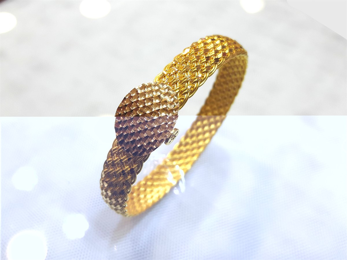 Kilitli Sepet Hasır Örgü Bilezik 40,00gr 22 Ayar