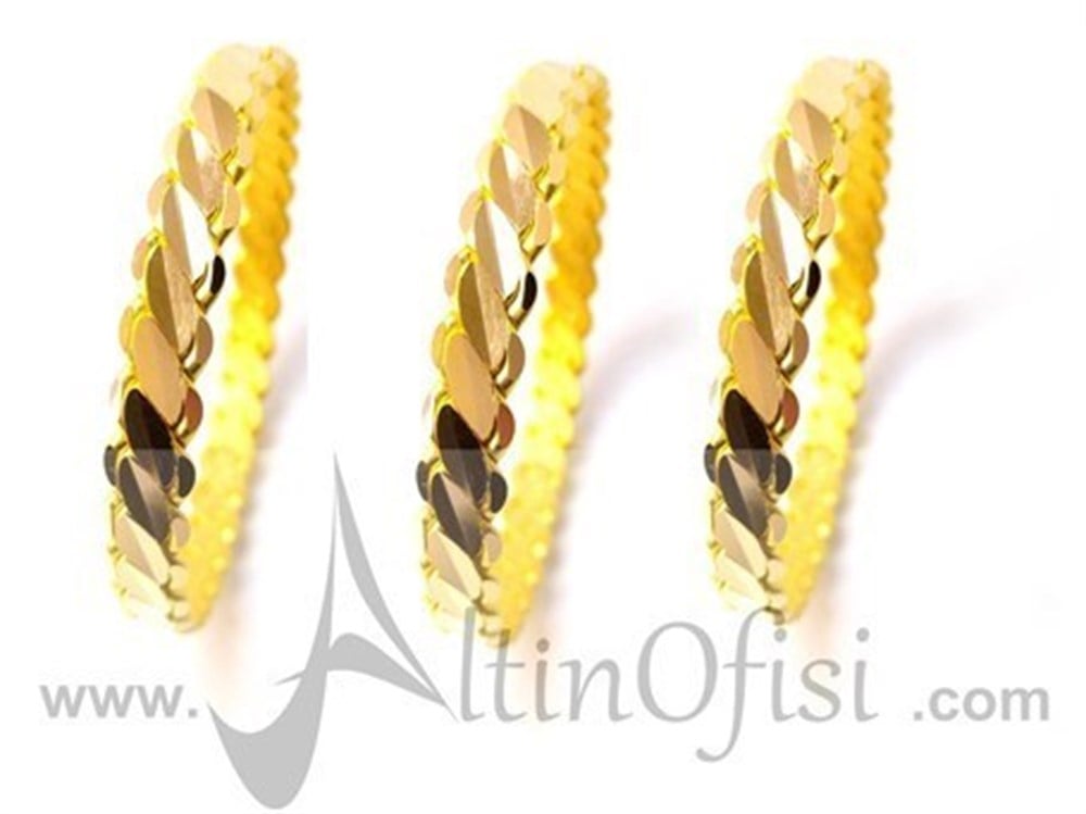 Mersin Adana Üç Telli Burma Bilezik 40,00gr 22 Ayar