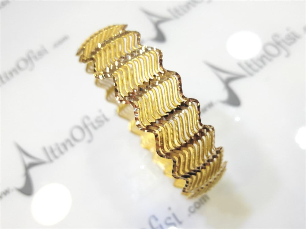 Telli Bilezik 30gr 22 Ayar Altın 3D 360 Derece Resimli