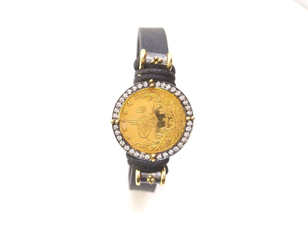 Reşat Tam Altınlı GERÇEK DERİ Bileklik Özel Tasarım