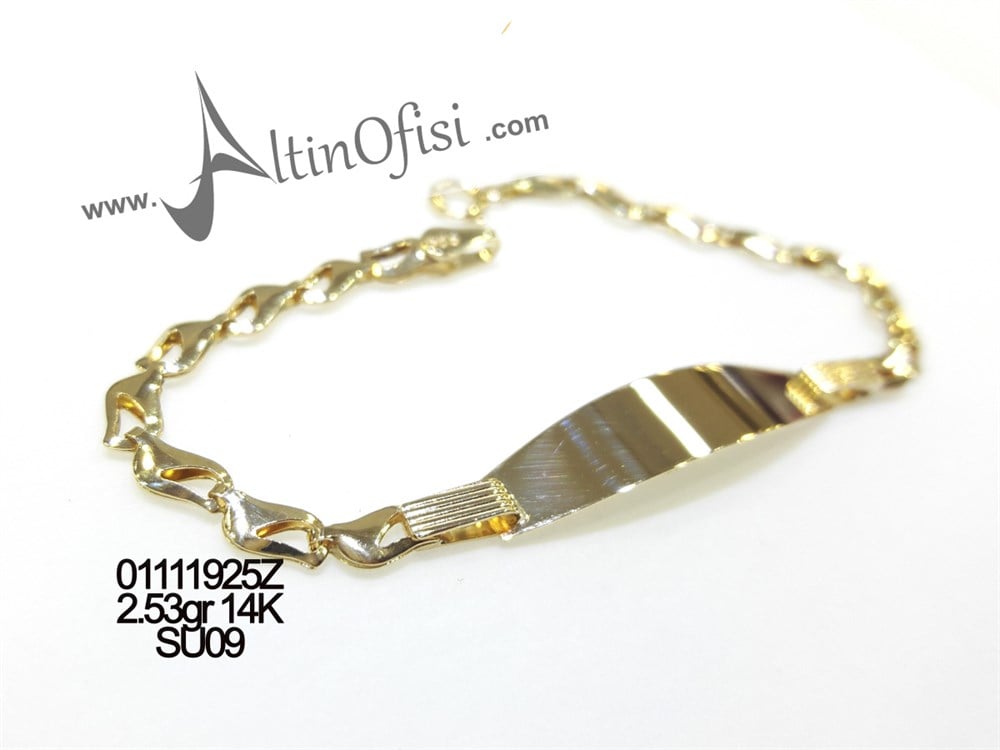 İsim Yazılabilir Çocuk Künye 14K Altın