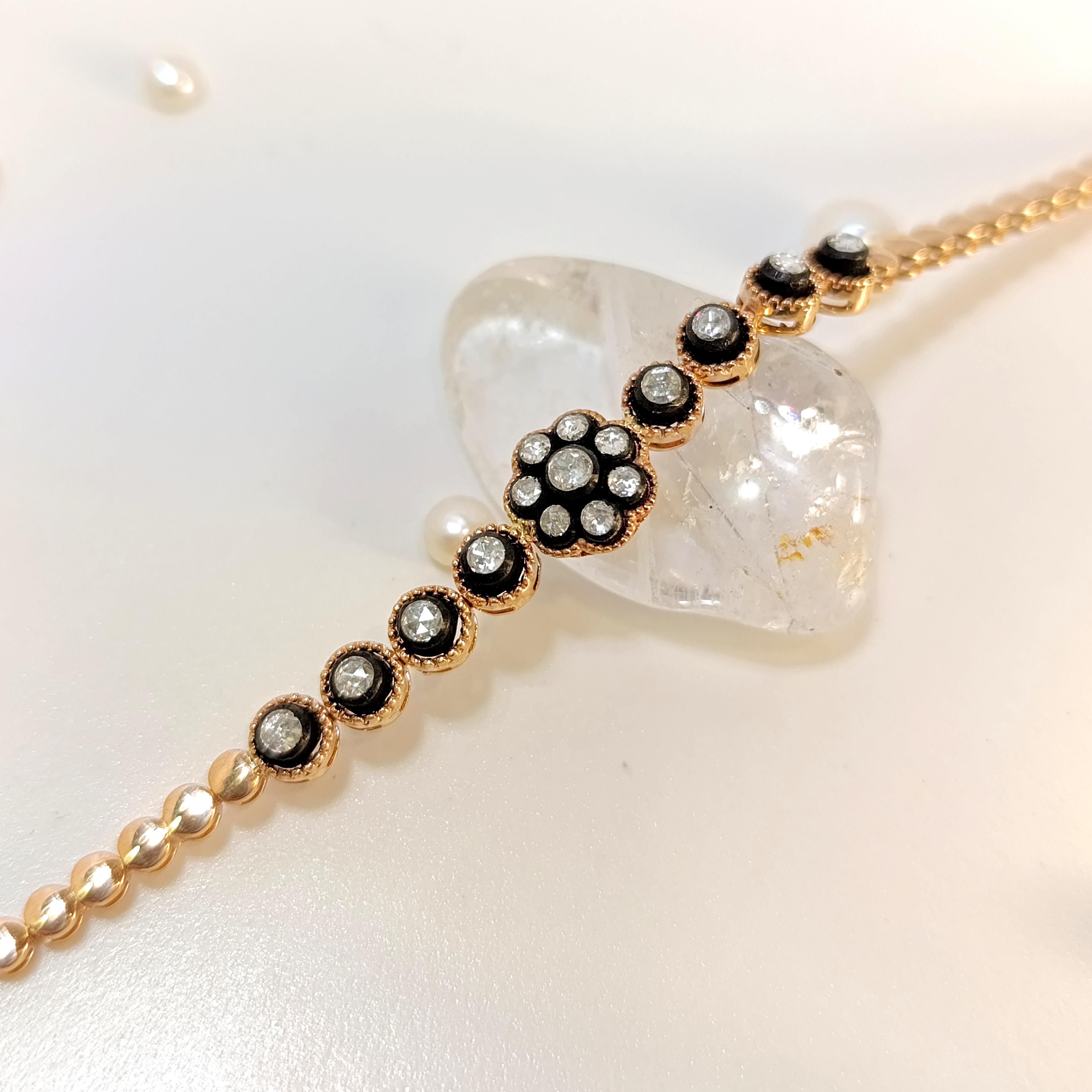 0.43ct Elmas Gül Modeli Yüzük 8K Altın HD videolu