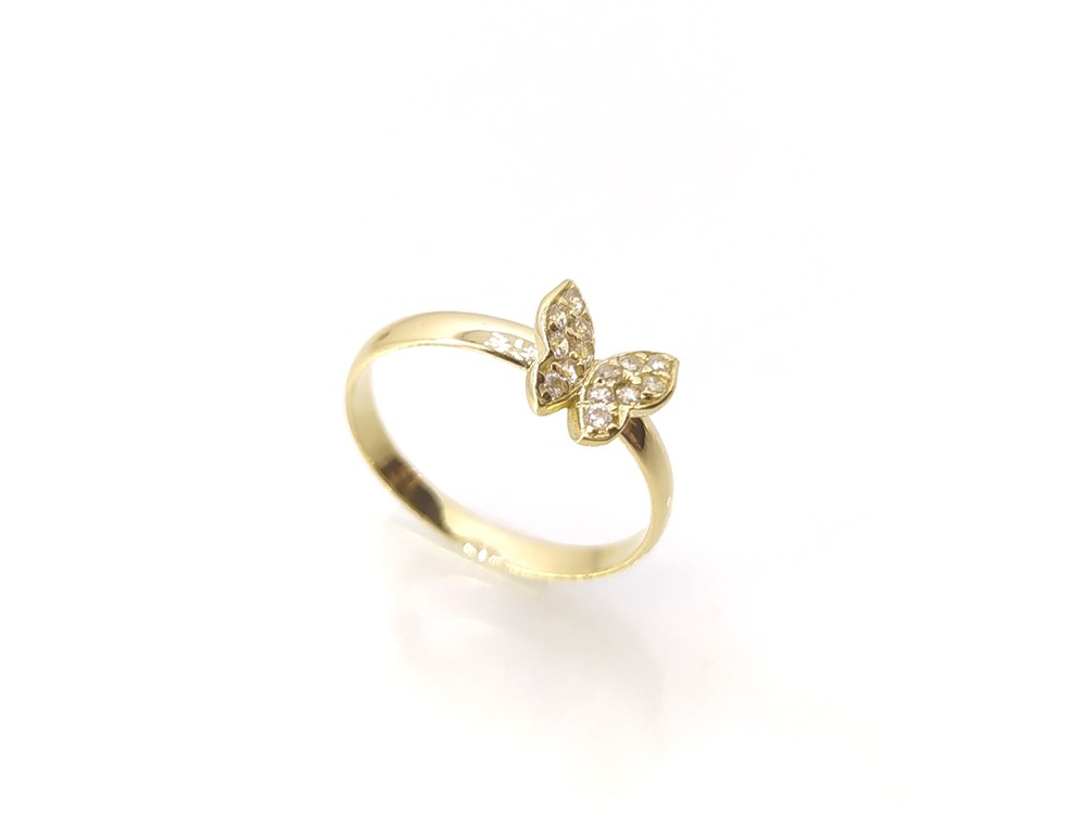 Kelebek Yüzük 14 Ayar Altın