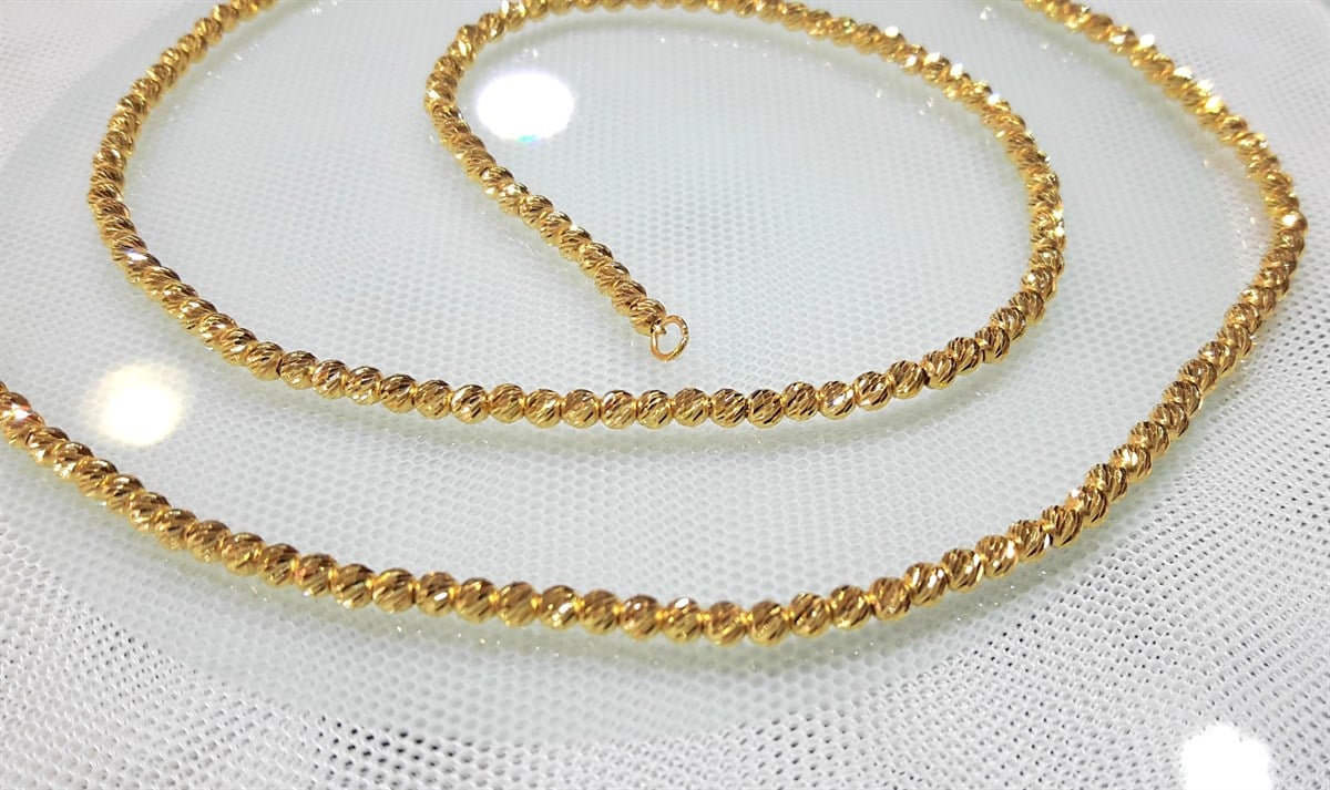 Kalemli Habbe Zincir 22 Ayar 40cm