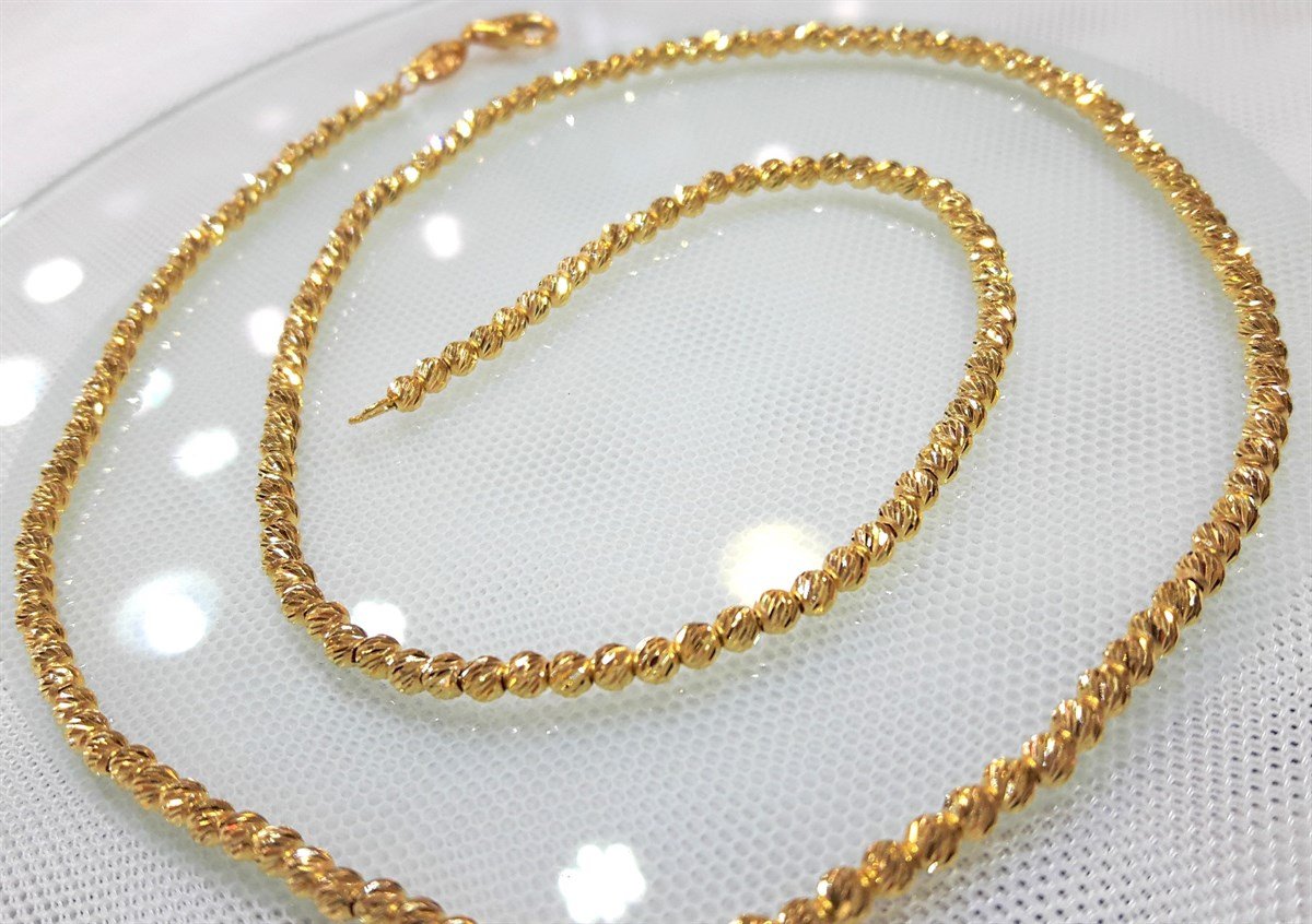 Kalemli Habbe Zincir 22 Ayar 50cm