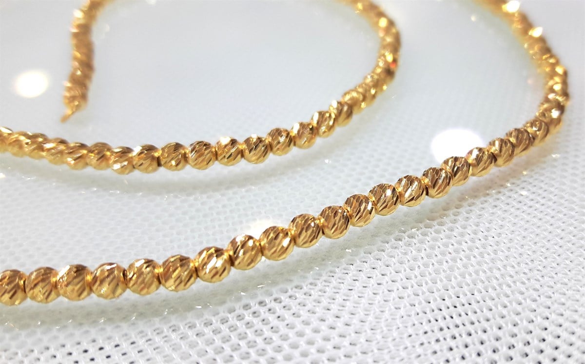 Kalemli Habbe Zincir 22 Ayar 56cm