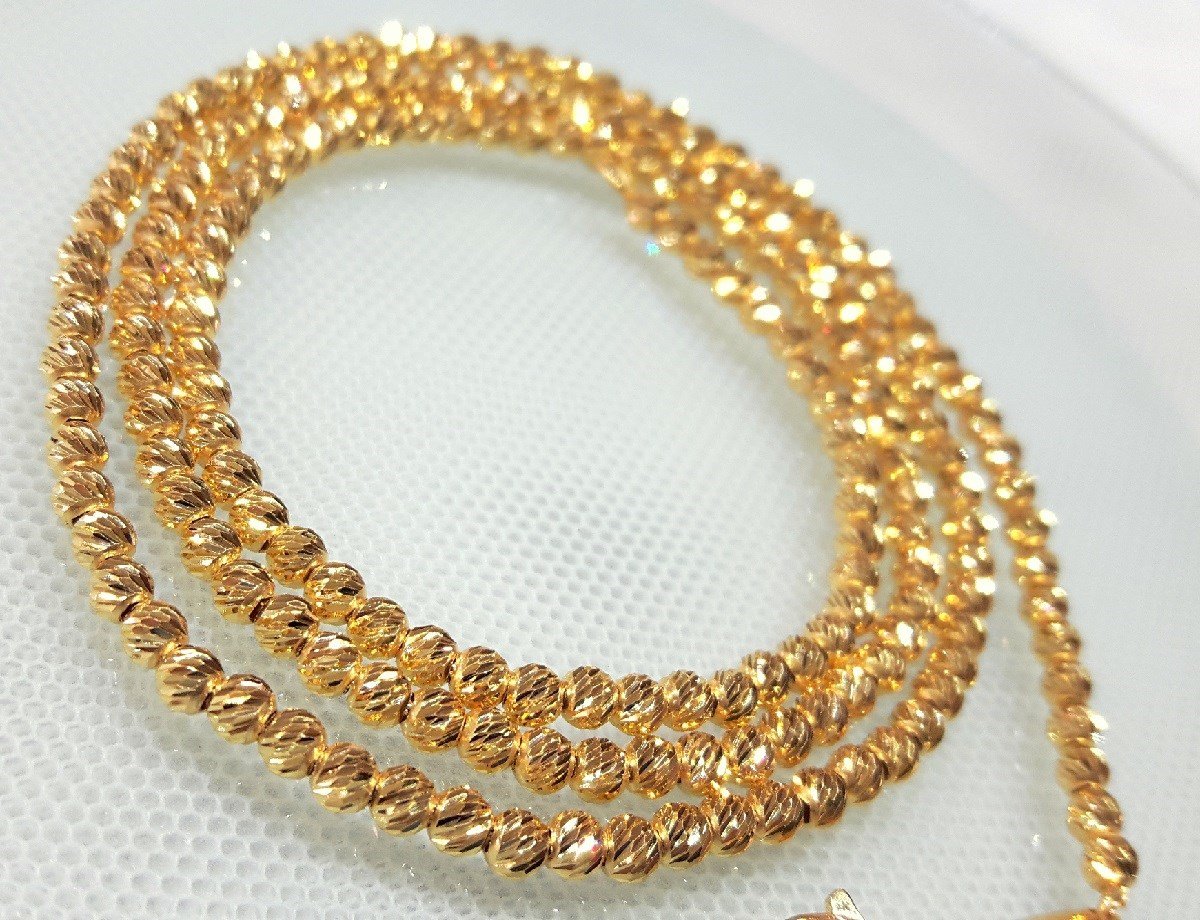 Kalemli Habbe Zincir 22 Ayar 56cm