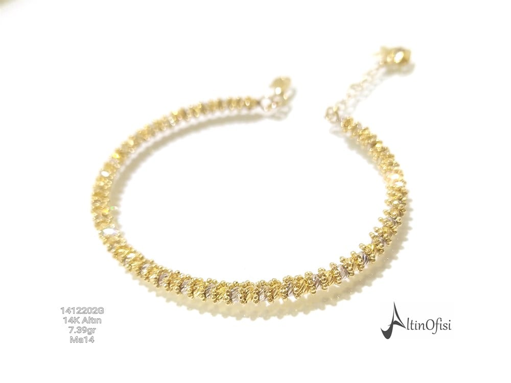 Dorika Toplu Kelepçe Bilezik 14 Ayar Altın