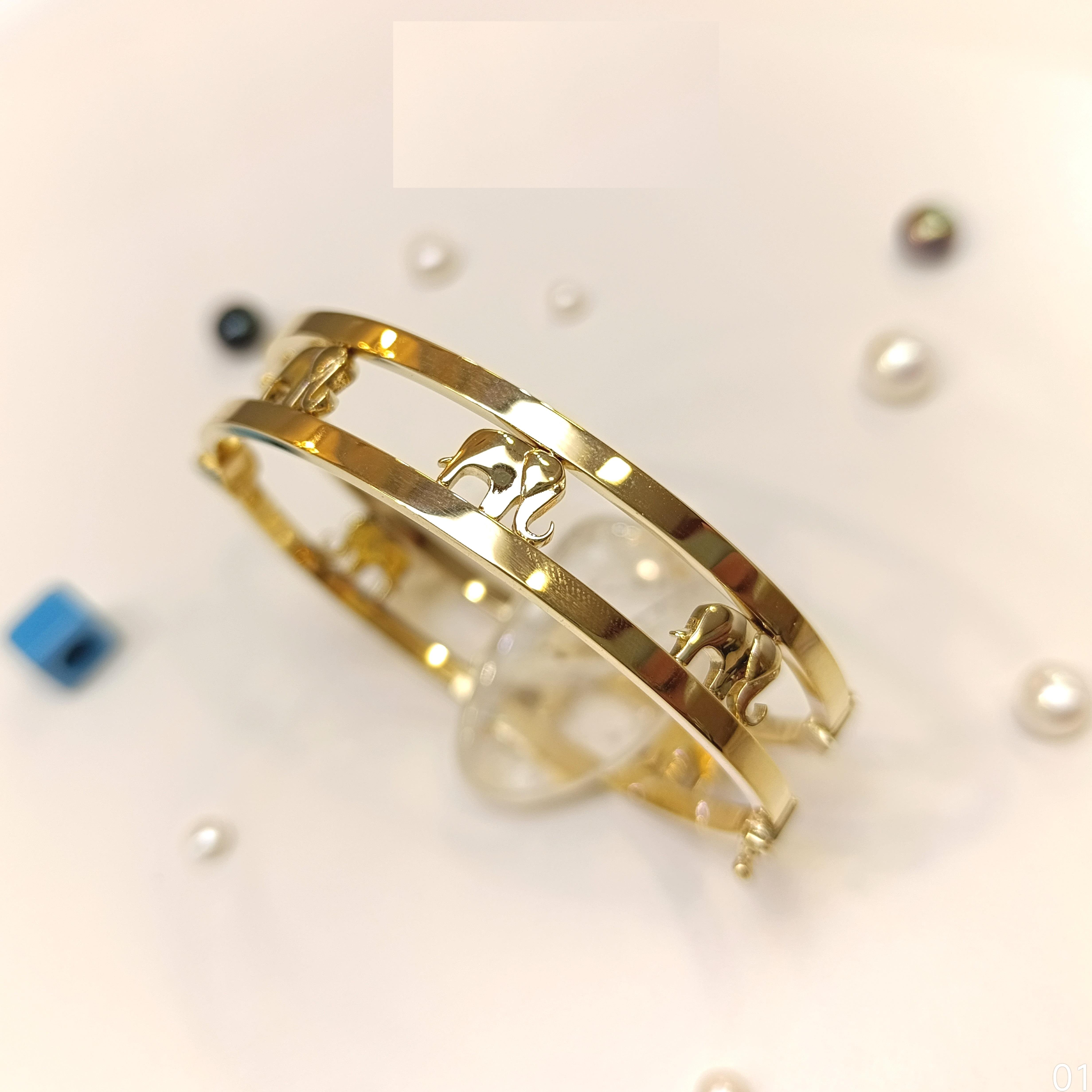 Fil Kelepçe Bilezik 14 Ayar Altın HD VİDEOLU(Küçük Ölçü)