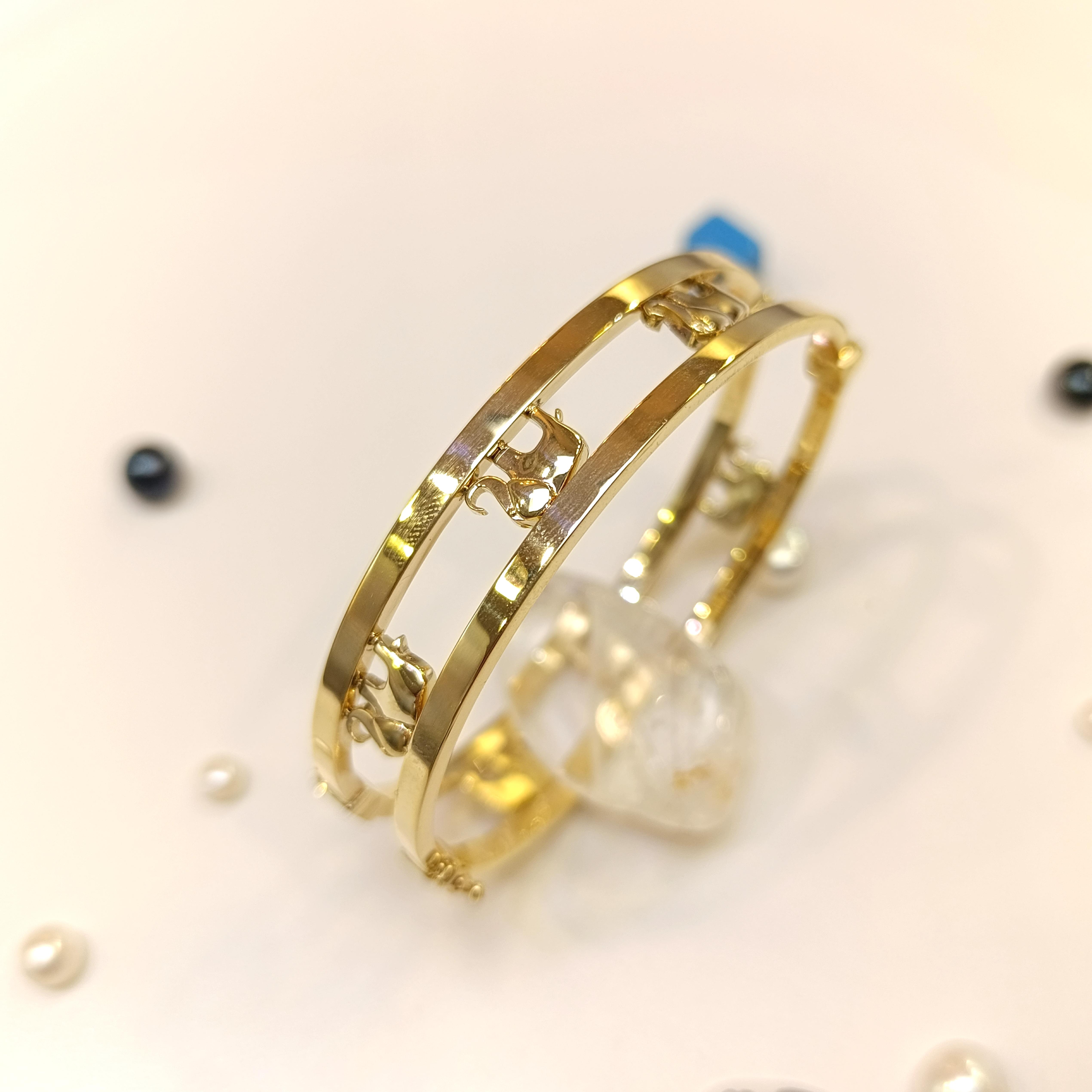 Fil Kelepçe Bilezik 14 Ayar Altın HD VİDEOLU(Küçük Ölçü)