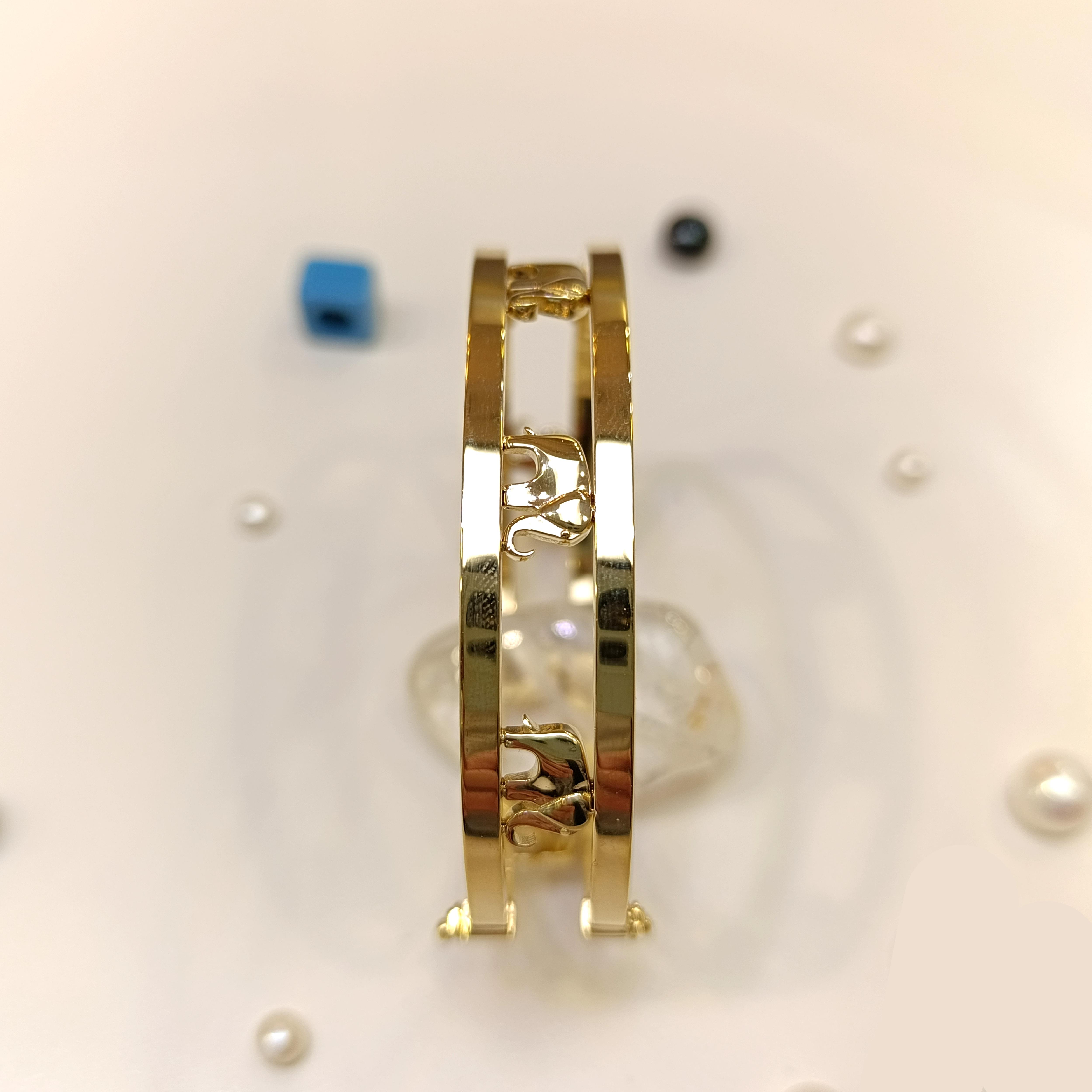 Fil Kelepçe Bilezik 14 Ayar Altın HD VİDEOLU(Küçük Ölçü)