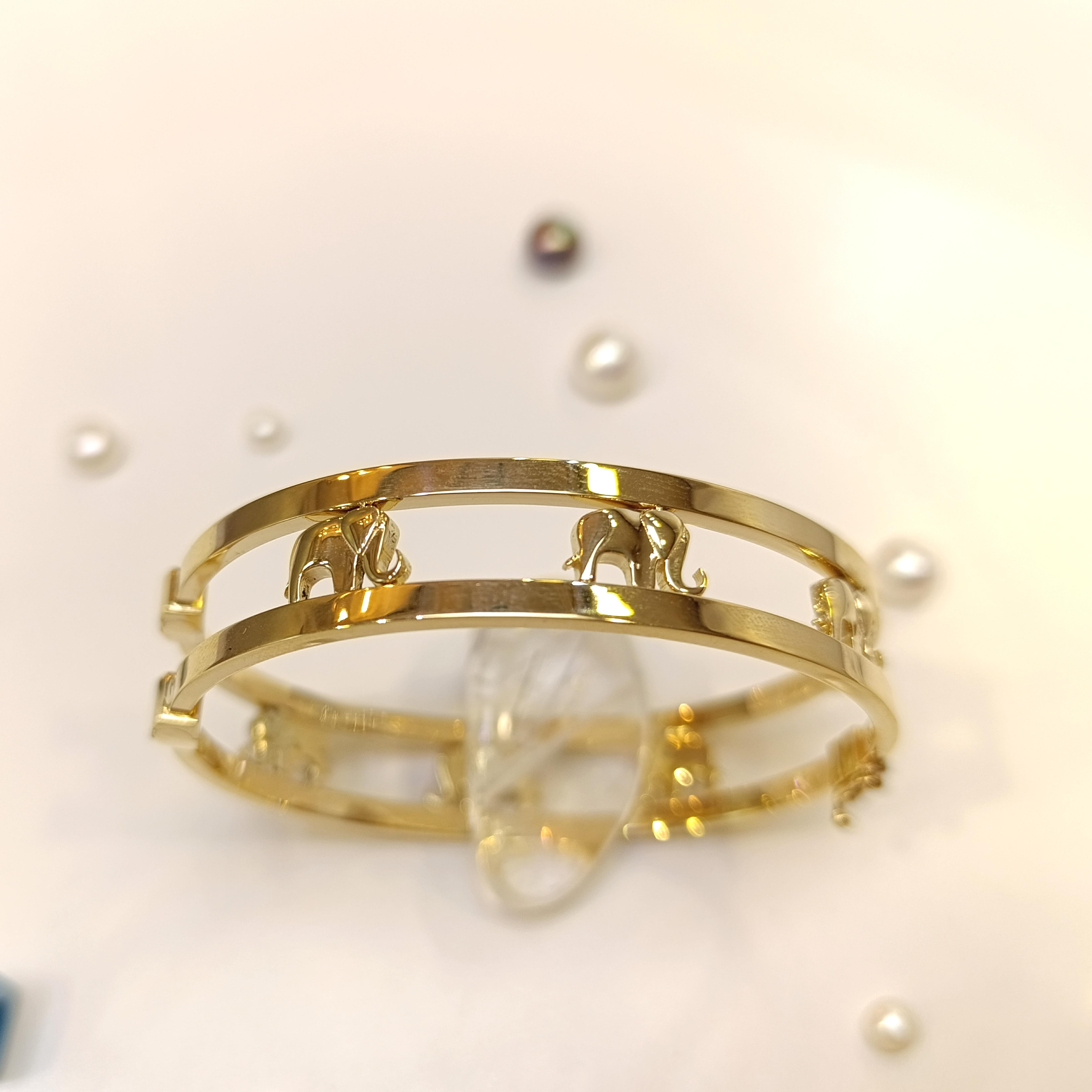 Fil Kelepçe Bilezik 14 Ayar Altın HD VİDEOLU(Küçük Ölçü)