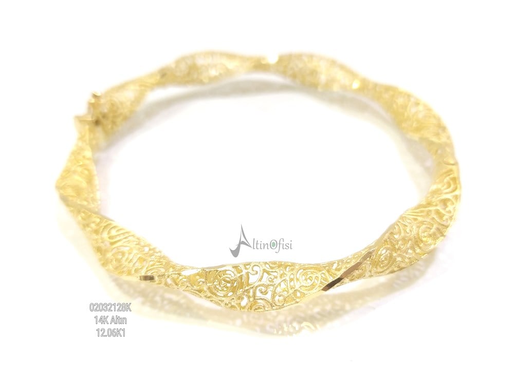 Fizyon Telkare Kelepçe Bilezik 14 Ayar Altın
