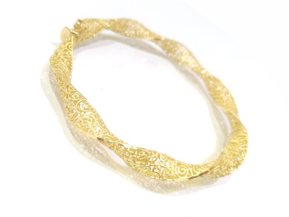 Fizyon Telkare Kelepçe Bilezik 14 Ayar Altın