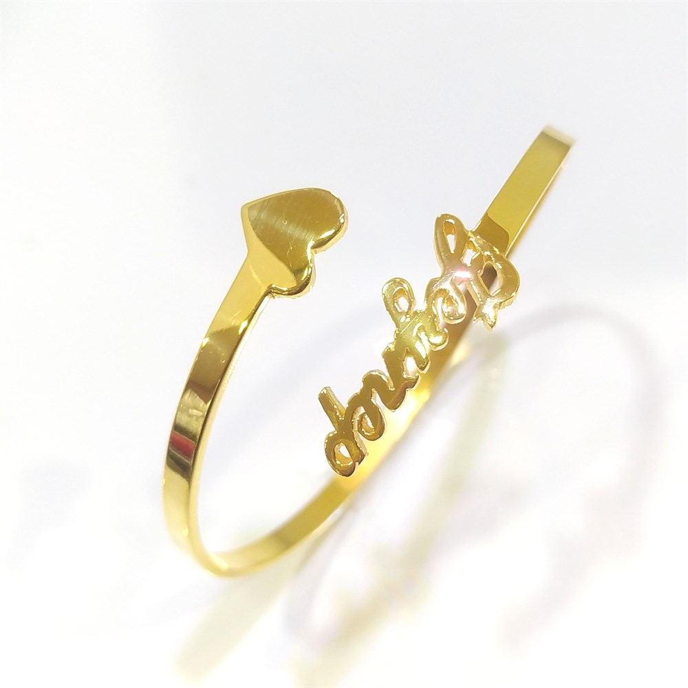 İsim Kalpli Bilezik 14 Ayar Altın