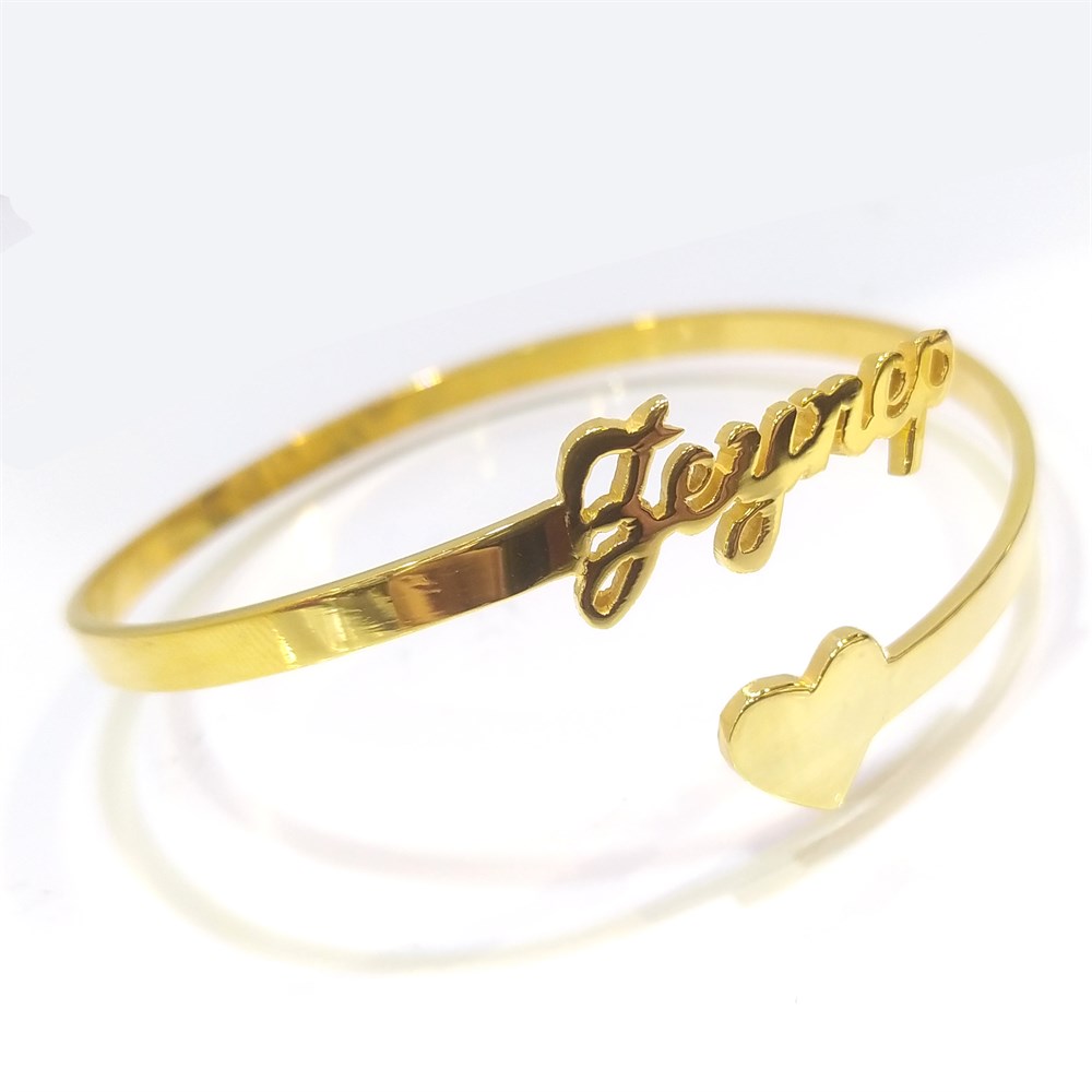 İsim Kalpli Bilezik 14 Ayar Altın