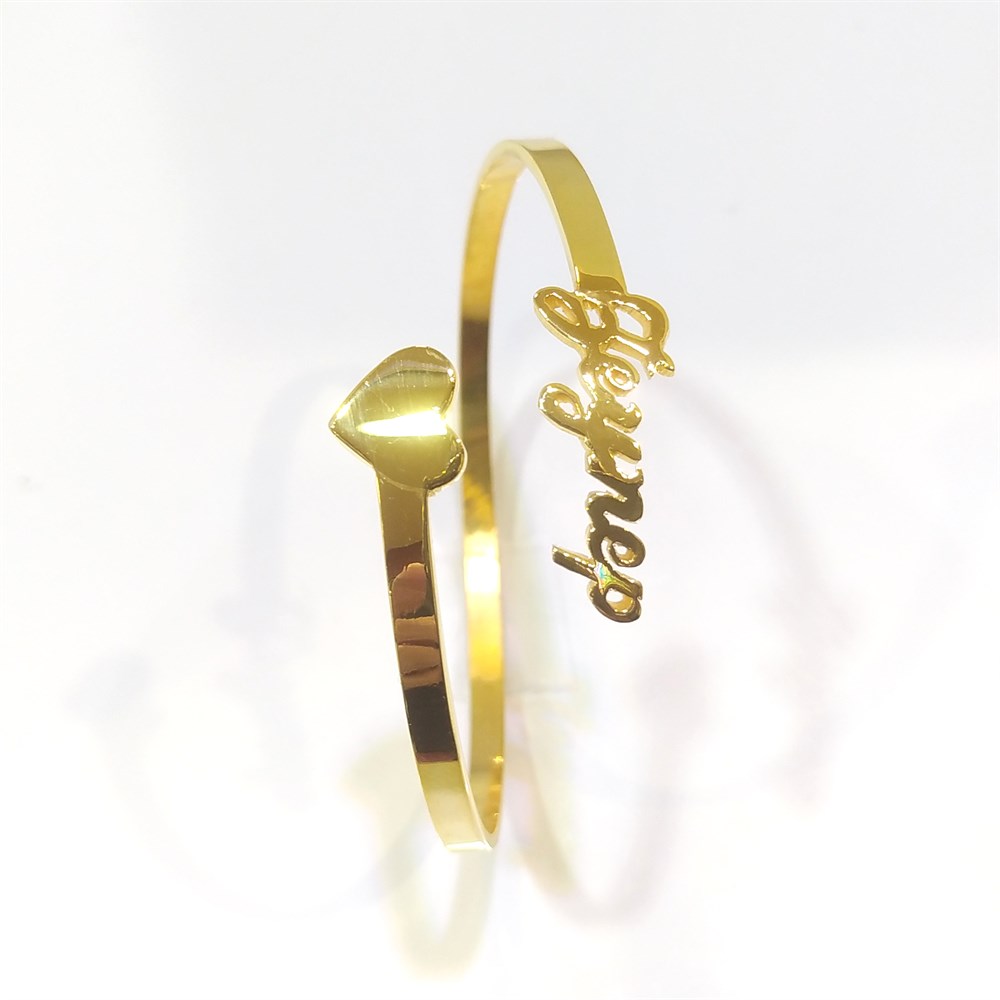 İsim Kalpli Bilezik 14 Ayar Altın