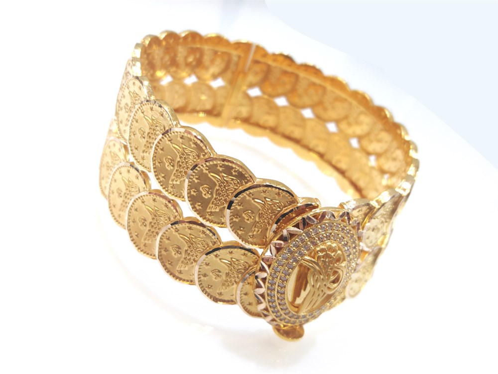 Tuğralı Kelepçe Bilezik 14 Ayar Altın