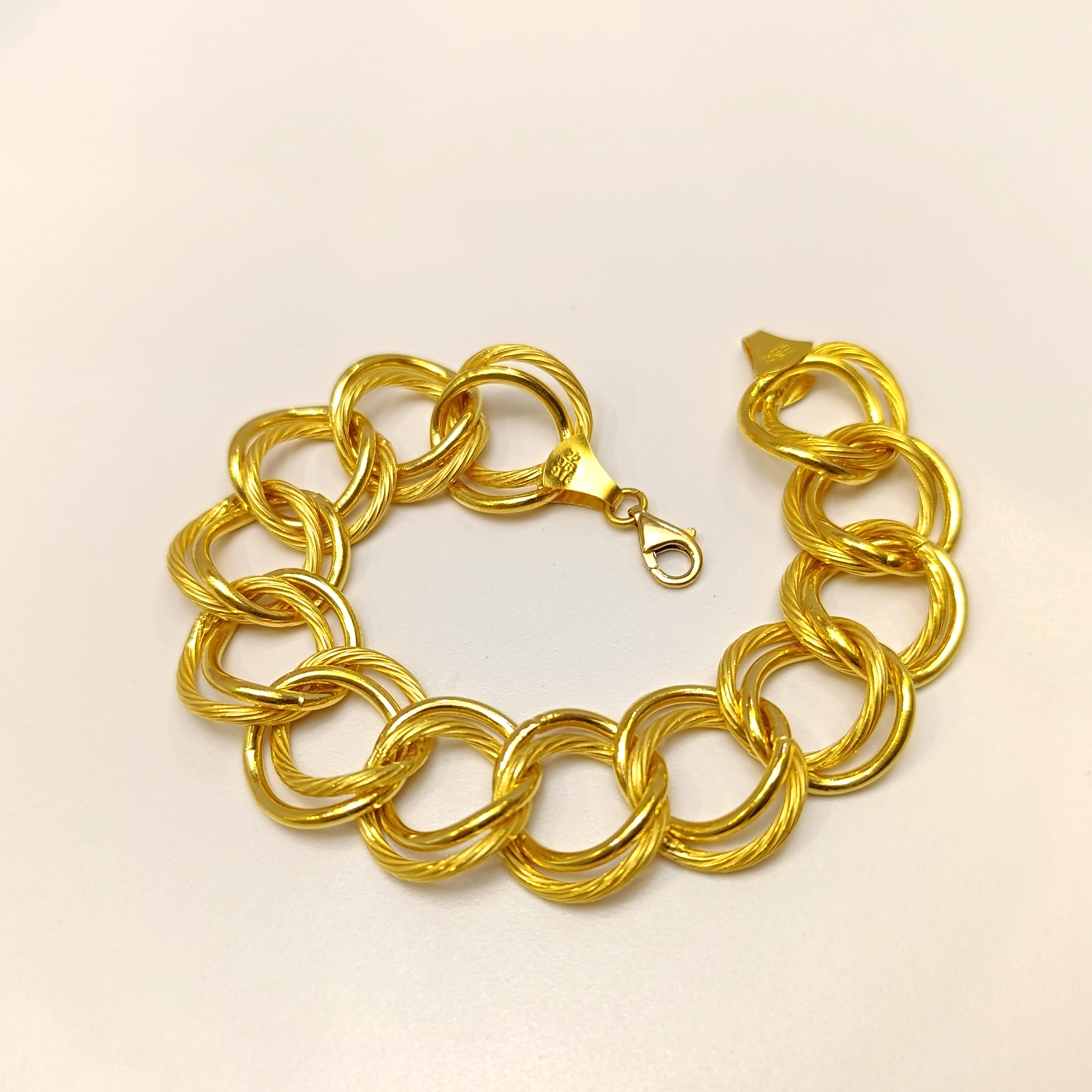 20mm Saman Yolu Bileklik Künye 22 Ayar Altın HD VİDEOLU