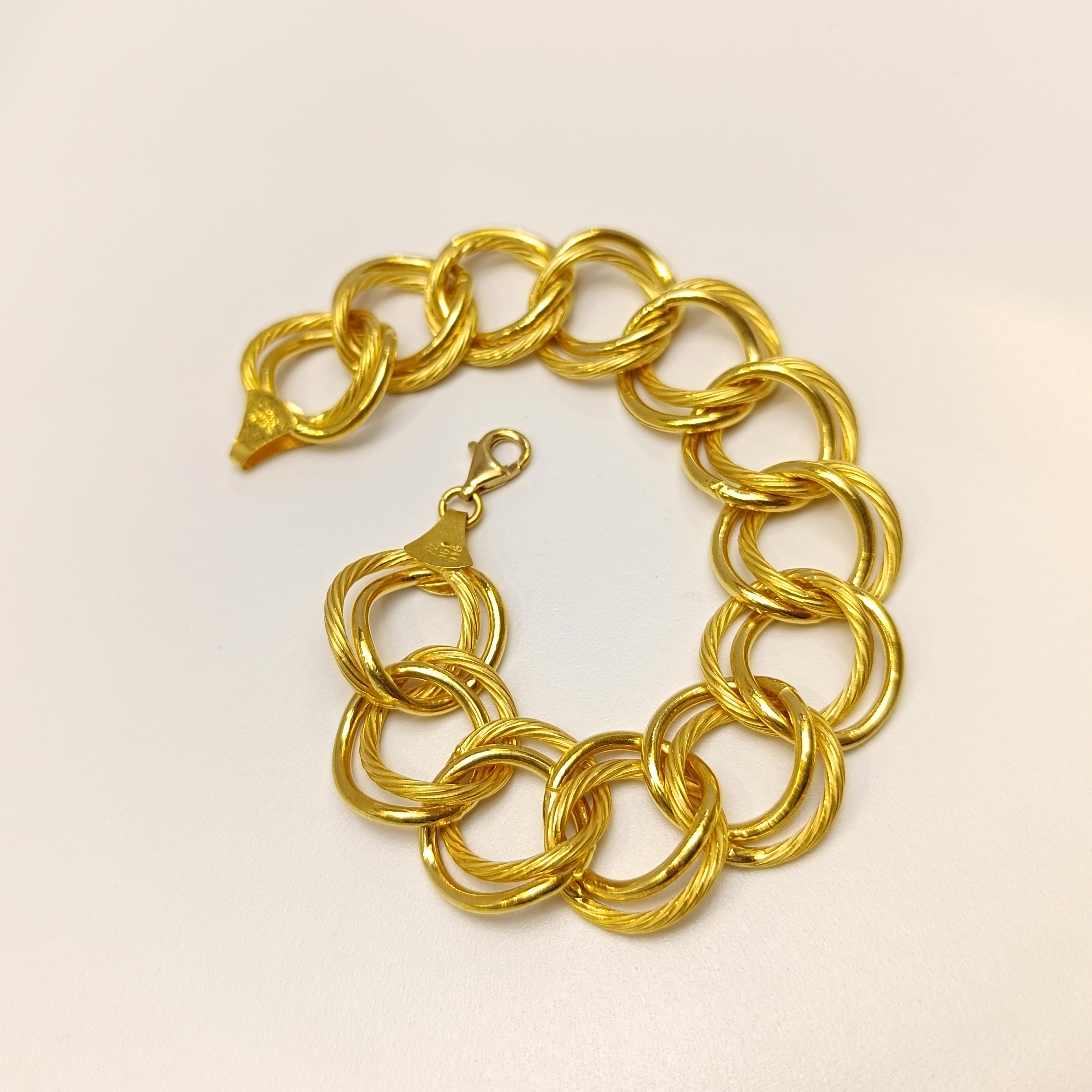 20mm Saman Yolu Bileklik Künye 22 Ayar Altın HD VİDEOLU