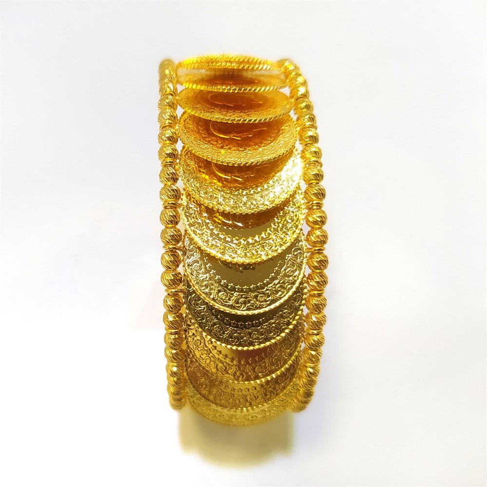 21 Çeyrekli Kaykay Kelepçe Bilezik 22 Ayar Altın 