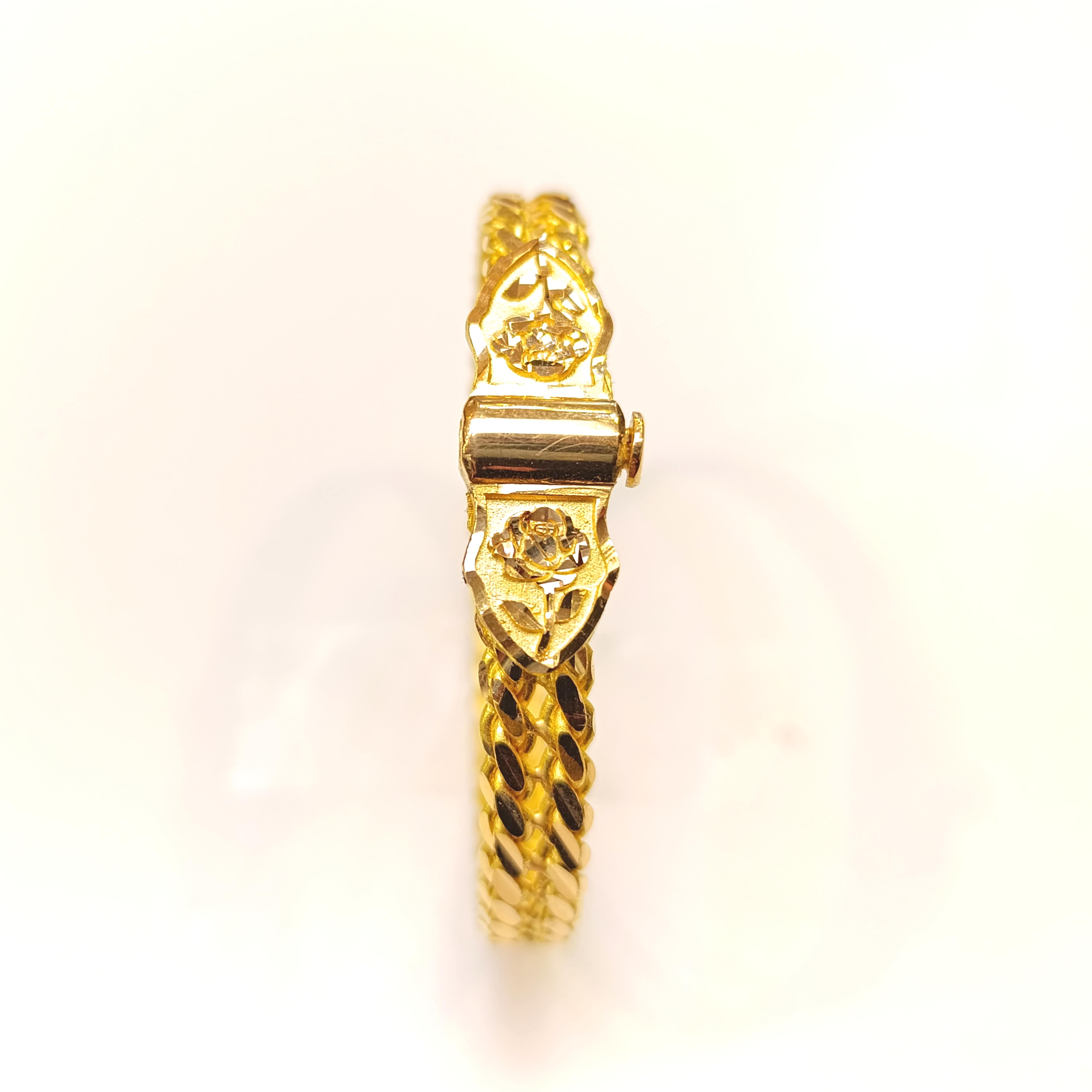 35.00gr Kelebek Kilitli Çİf Mersin Burmalı Kelepçe İşçiliksiz Bilezik 22 Ayar AltınHD VİDEOLU