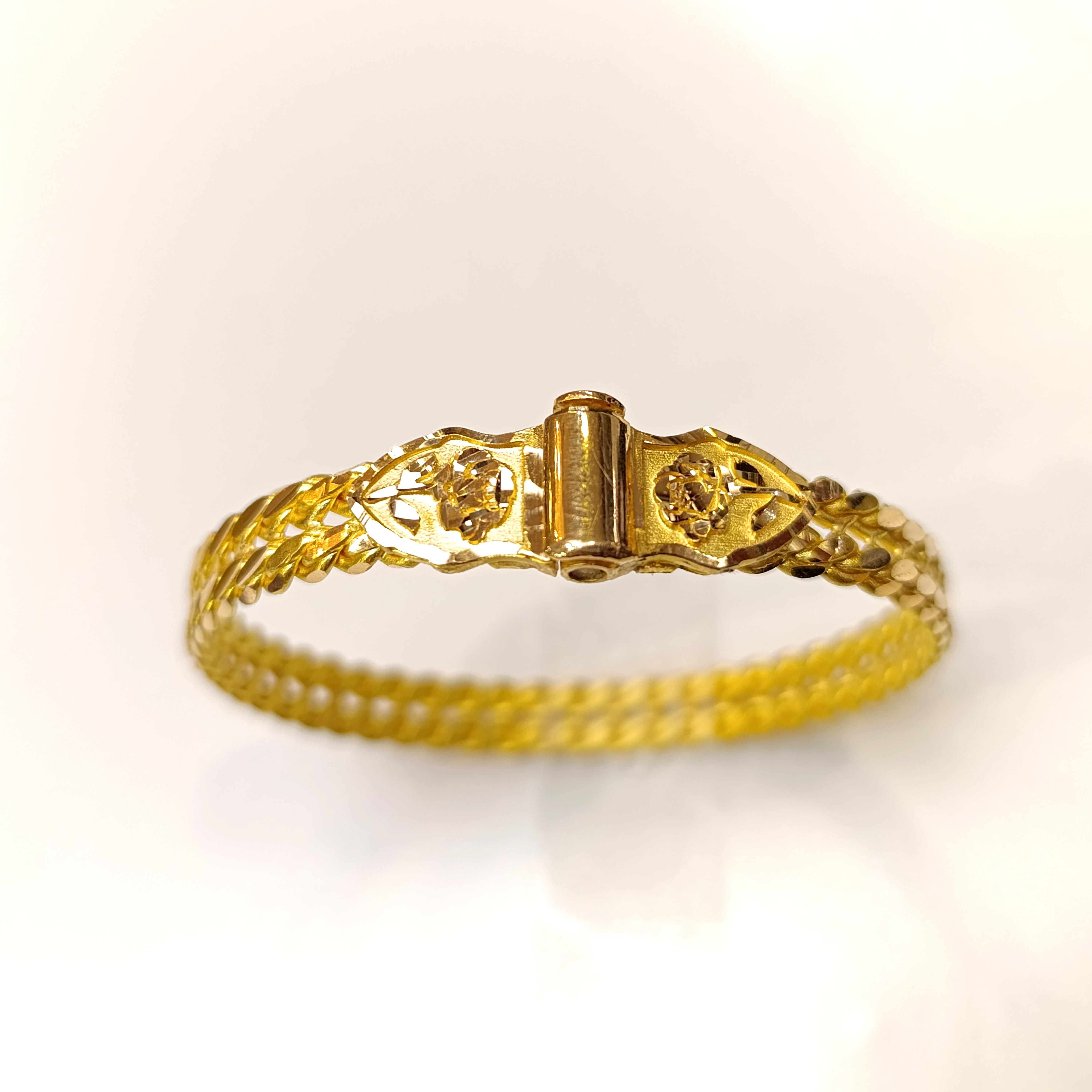 35.00gr Kelebek Kilitli Çİf Mersin Burmalı Kelepçe İşçiliksiz Bilezik 22 Ayar AltınHD VİDEOLU