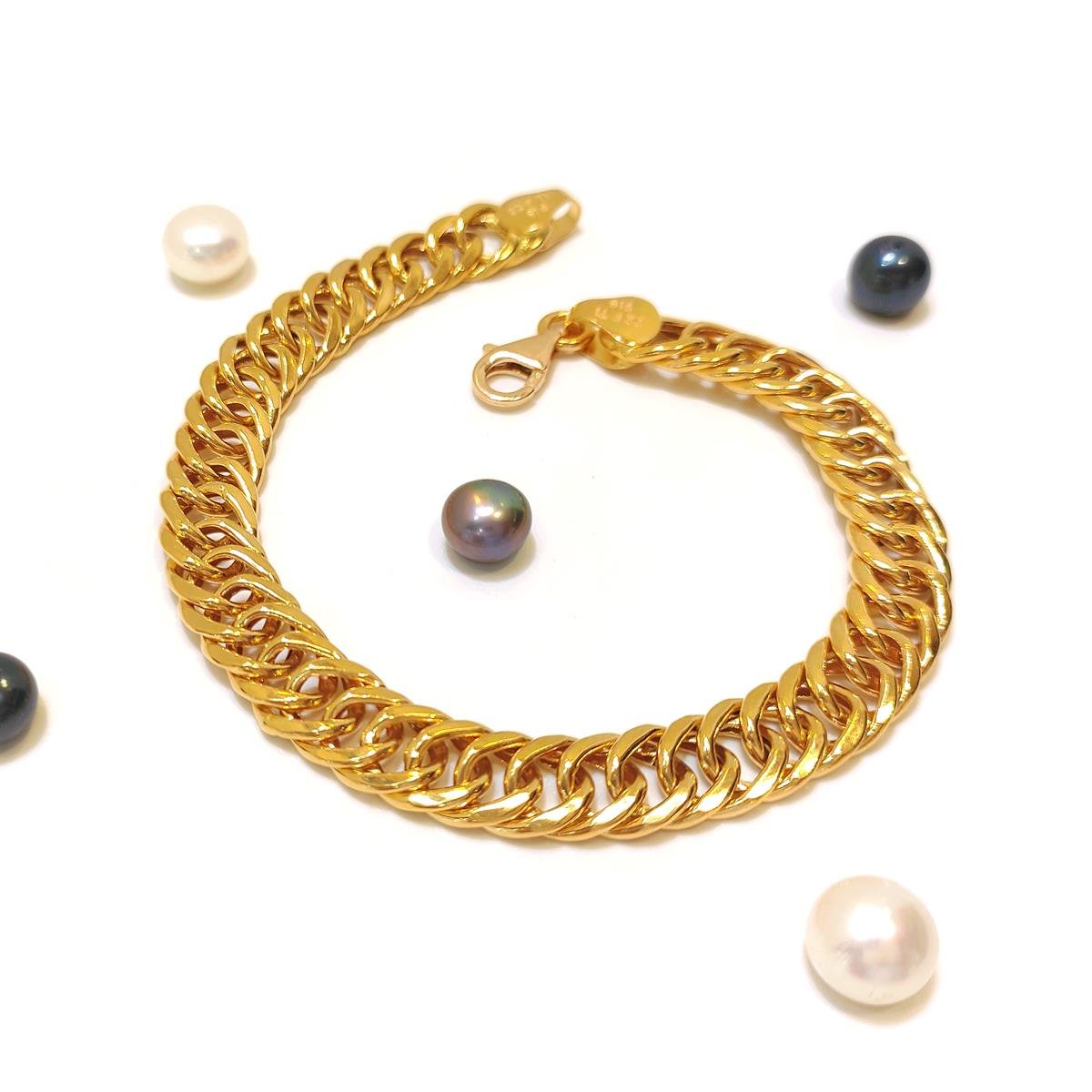 8.2mm Gurmet Zincir Bileklik Künye 22 Ayar Altın HD VİDEOLU