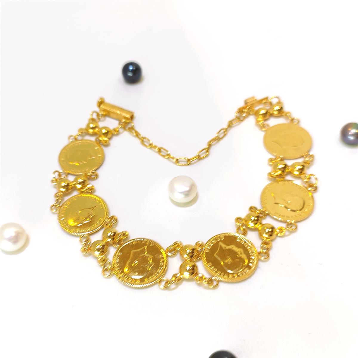 Atalira Çeyrekli Toplu Künye Bileklik  22 Ayar Altın HD videolu