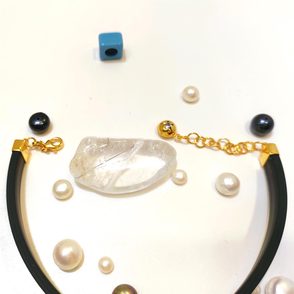 AtaliraYarım Altınlı Dorika Toplu Silikon Bileklik 22 Ayar+14 ayar HD VİDEOLU