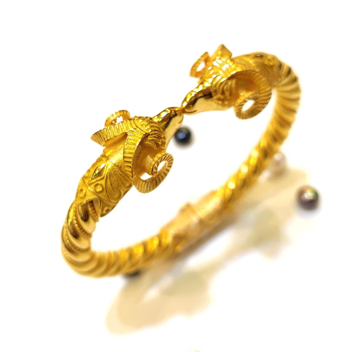 Koç Başı Kelepçe Bilezik 22 Ayar Altın HD VİDEOLU