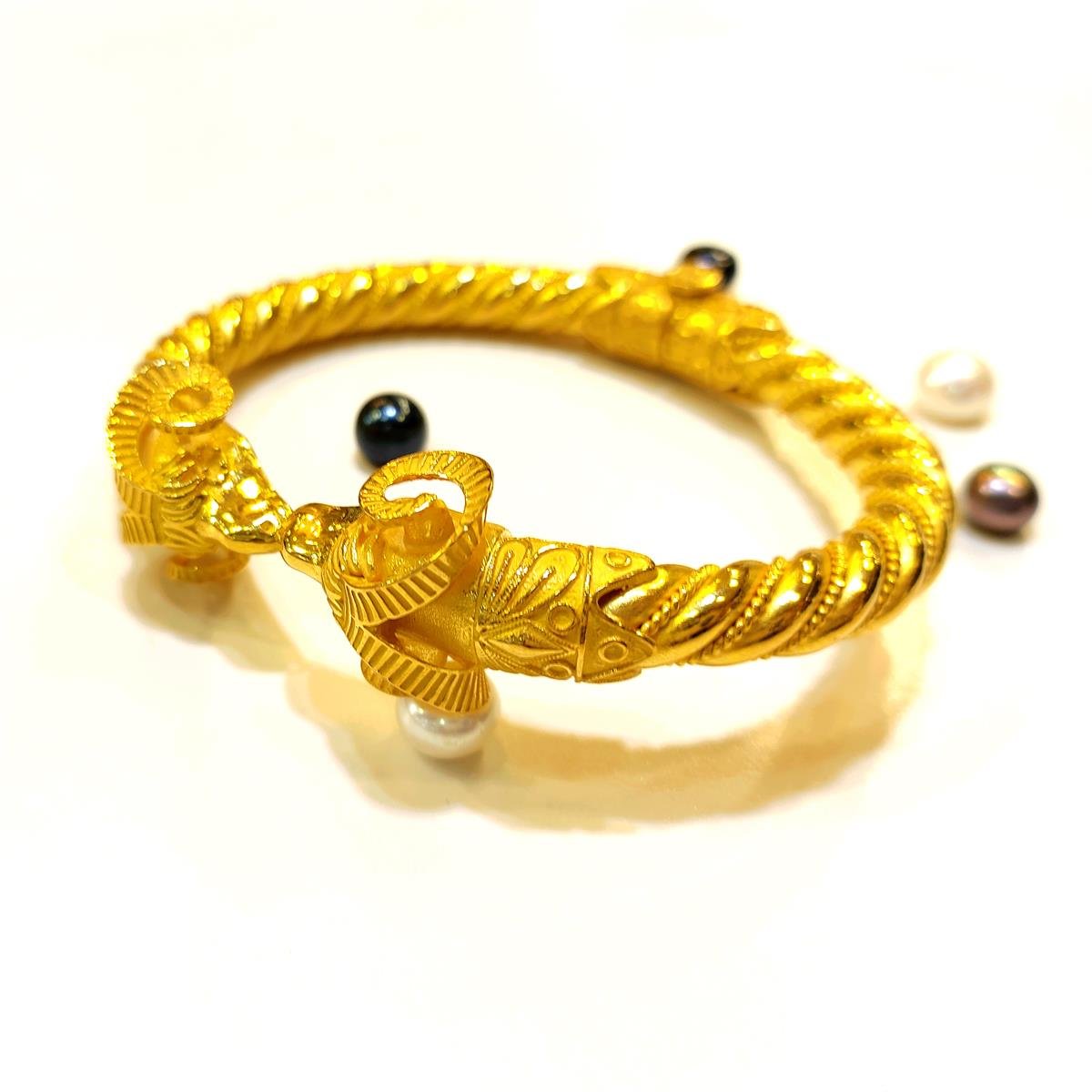 Koç Başı Kelepçe Bilezik 22 Ayar Altın HD VİDEOLU